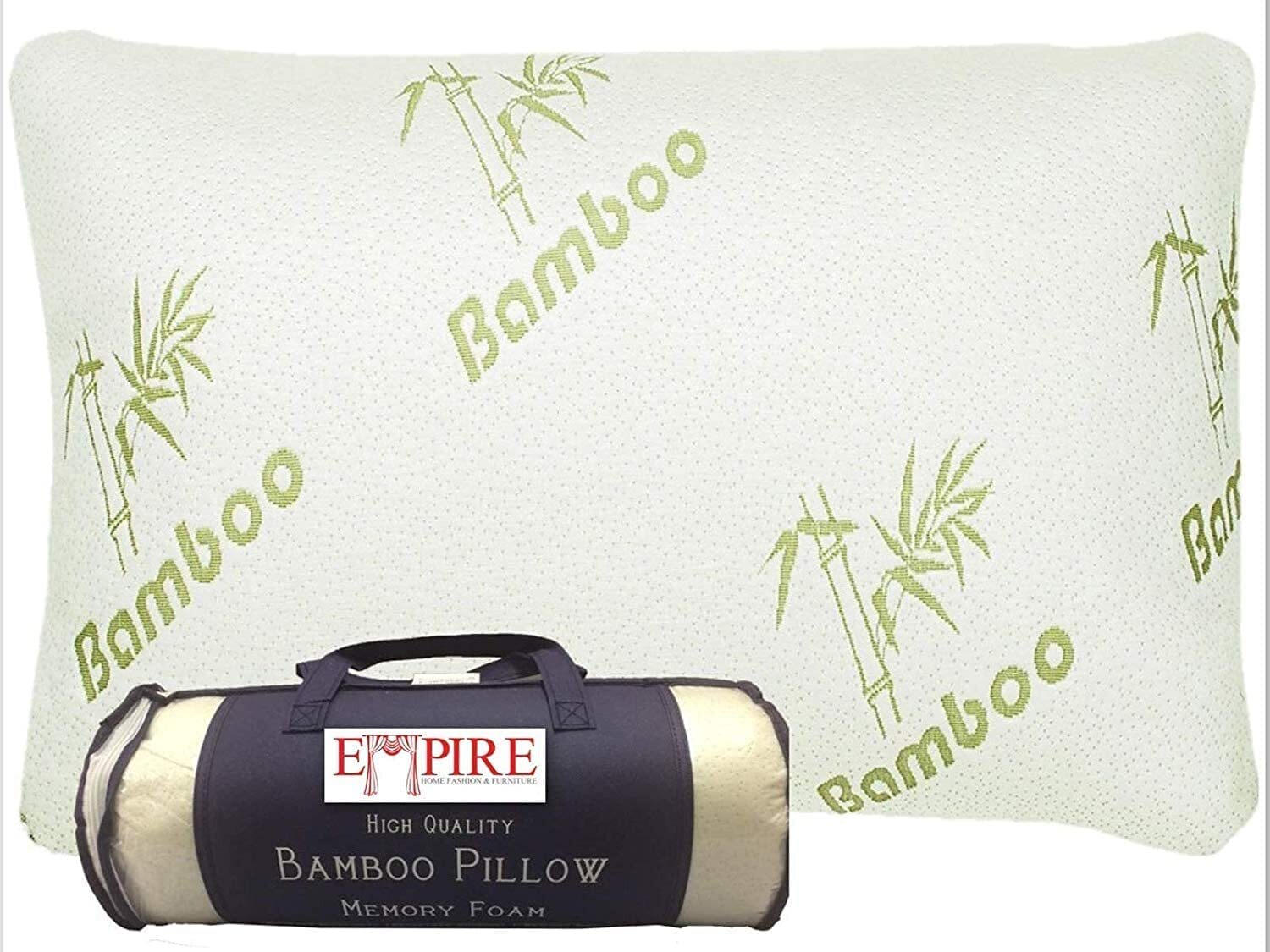 Hypoallergenic Bamboo Pillow - Shredded Memory Foam Fill - Queen & King Hypoallergenic Bamboo Pillow - Shredded Memory Foam Fill - Queen & King