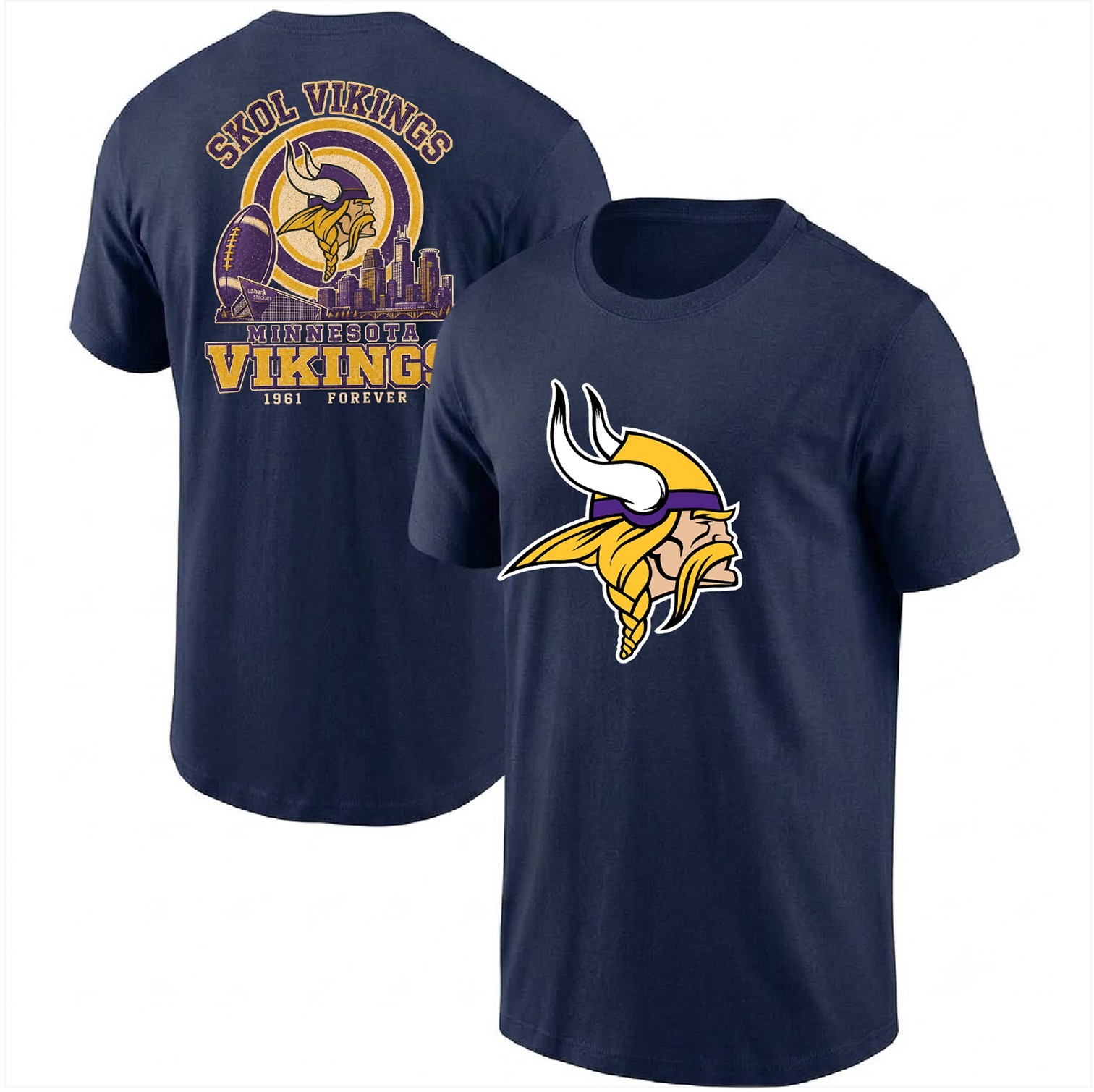 Minnesota Vikings Football Team Tshirt - SKOL VIKINGS Custom Tshirt