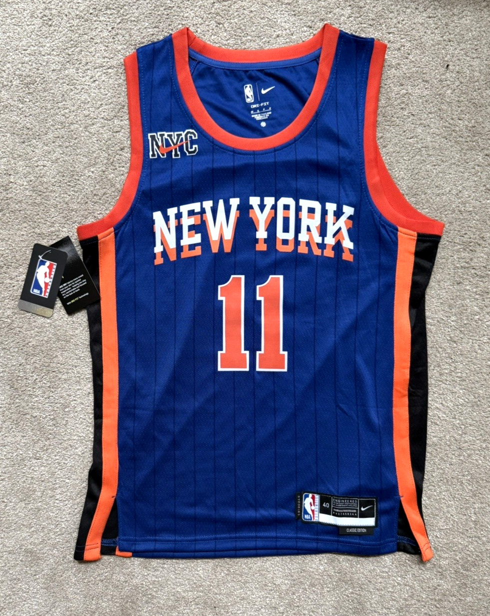 Nike Jalen Brunson Mens 40 S City Edition Dri-Fit NY Knicks NBA Swingman Jersey