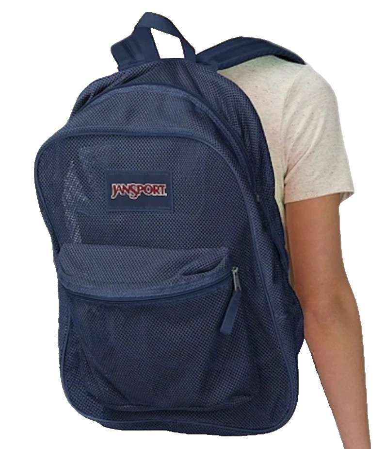 Jansport Mesh Backpack School Travel Gym Sports Bag Adult Kids Blue Unisex New Jansport Mesh Backpack School Travel Gym Sports Bag Adult Kids Blue Unisex New