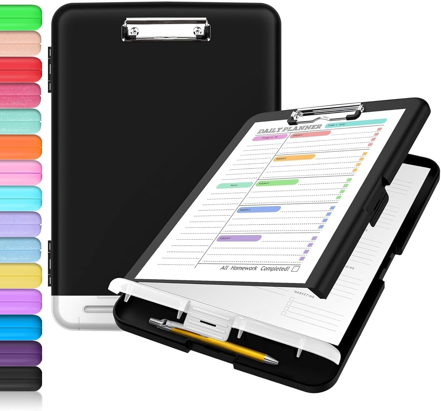 Clipboard with Storage Heavy Duty Clip Boards 8.5X11 with 2 Storage Case