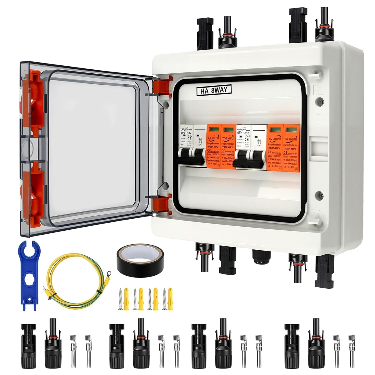 Solar Disconnect Switch, PV Combiner Box 2 String 1000V 40A Solar Surge Protecto Solar Disconnect Switch, PV Combiner Box 2 String 1000V 40A Solar Surge Protecto