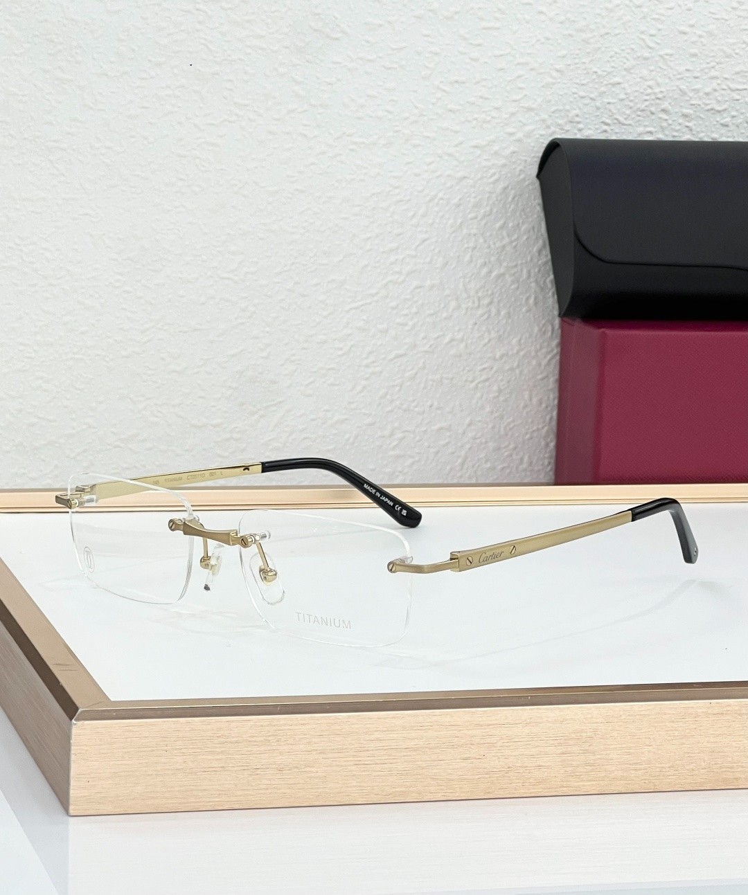𝓒𝓪𝓻𝓽𝓲𝓮𝓻 CT0511O Eyeglasses Rimless Titanium Optical Frame Size 55□18 145 𝓒𝓪𝓻𝓽𝓲𝓮𝓻 CT0511O Eyeglasses Rimless Titanium Optical Frame Size 55□18 145