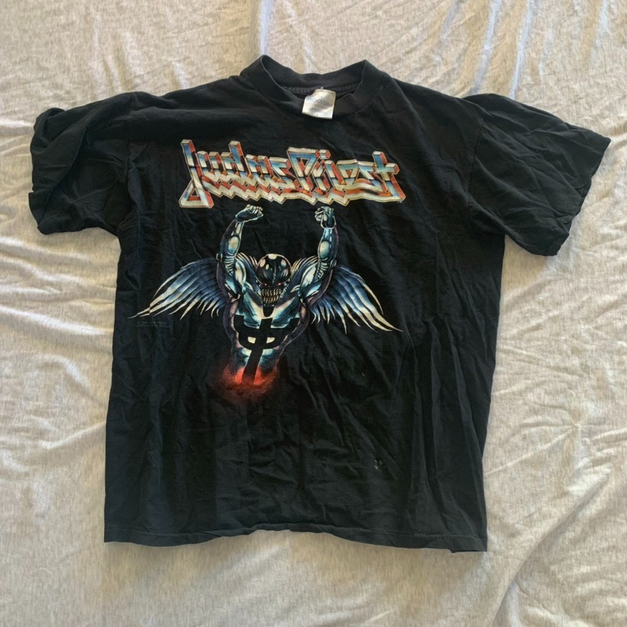 VTG 1990 Judas Priest \'Pain Killer Tour\' Tshirt Brockum Large. Distress VTG 1990 Judas Priest \'Pain Killer Tour\' Tshirt Brockum Large. Distress