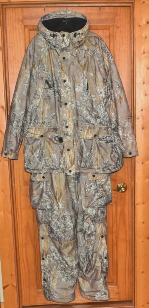 Due North Prairie Ghost Camo Hunting Bibs&Jacket 2~Pc. Suit ~EX.Cond.~ Sz. L/XL
