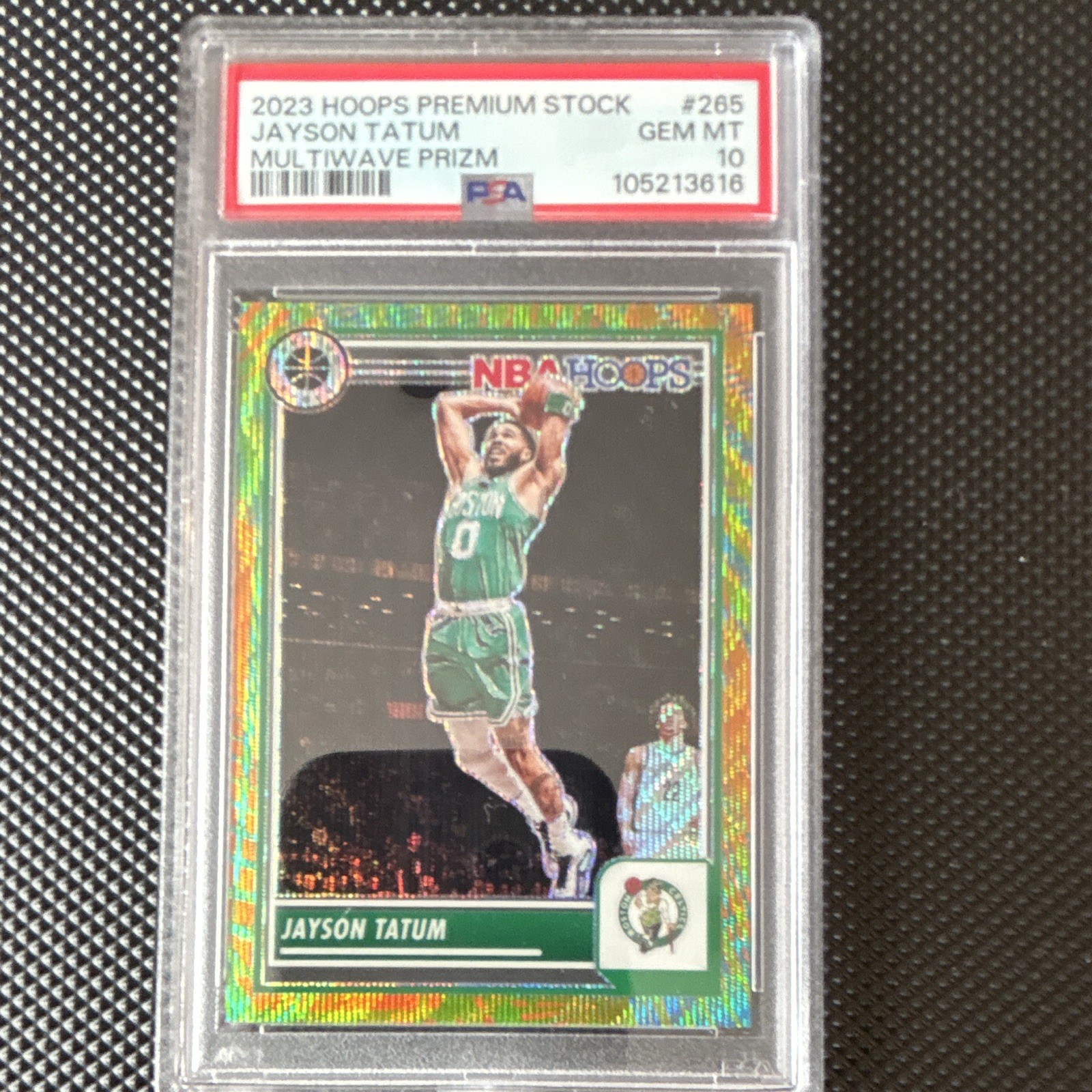 Panini 2023-24 NBA Hoops Premium Stock Jayson Tatum #265 Multiwave PSA 10