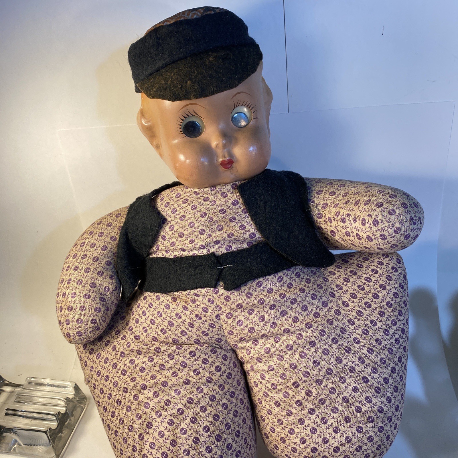 Antique 1930\'s Doll Googly Eyes Ralph Freundlich Composition Head - As Is Large