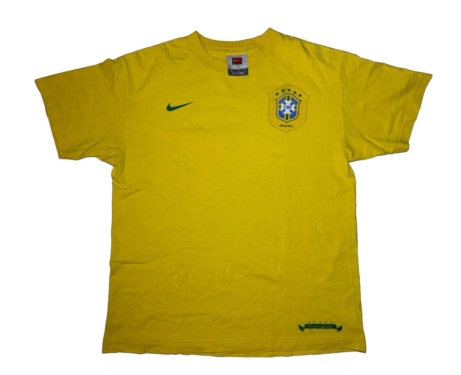 Vintage Nike 2006 World Cup Brazil National Soccer T Shirt Mens M Cotton Brasil