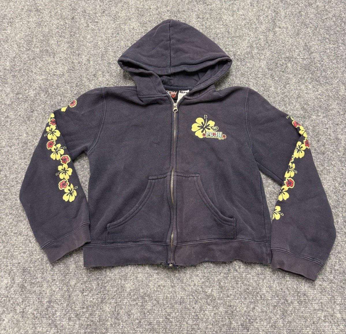 Vtg Y2K Roxy Kids Quiksilver Hoodie Floral Surfer Skater Hoodie Women’s Small Vtg Y2K Roxy Kids Quiksilver Hoodie Floral Surfer Skater Hoodie Women’s Small
