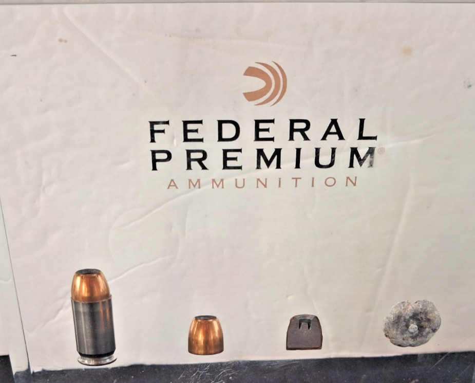 Federal Premium Ammunition Clear Lucite Block Advertise 45 Auto ActuShell Shots Federal Premium Ammunition Clear Lucite Block Advertise 45 Auto ActuShell Shots