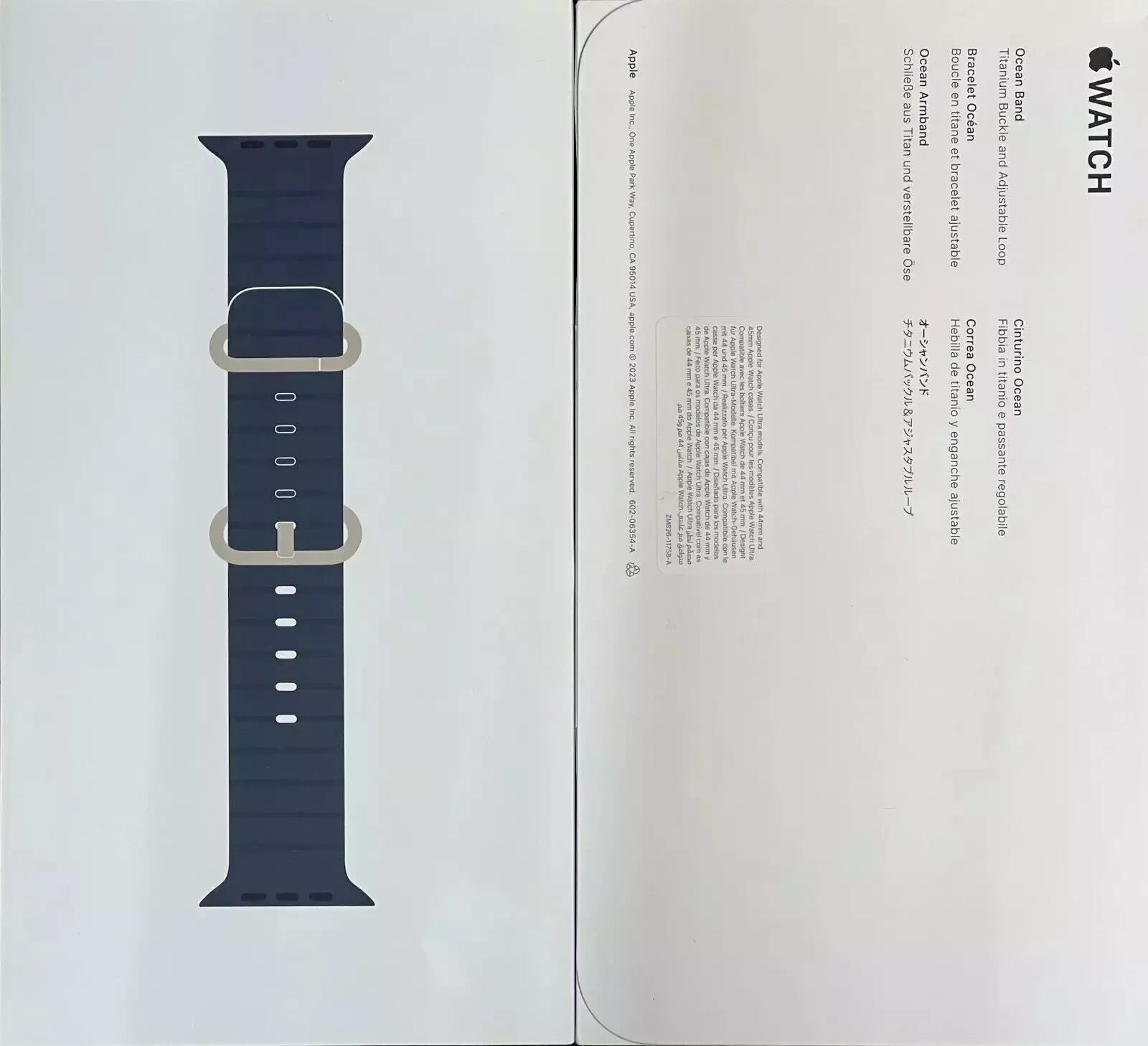Open Box - Genuine Apple Watch Ocean Band (49mm) Blue One Size for Ultra/2/3 Open Box - Genuine Apple Watch Ocean Band (49mm) Blue One Size for Ultra/2/3