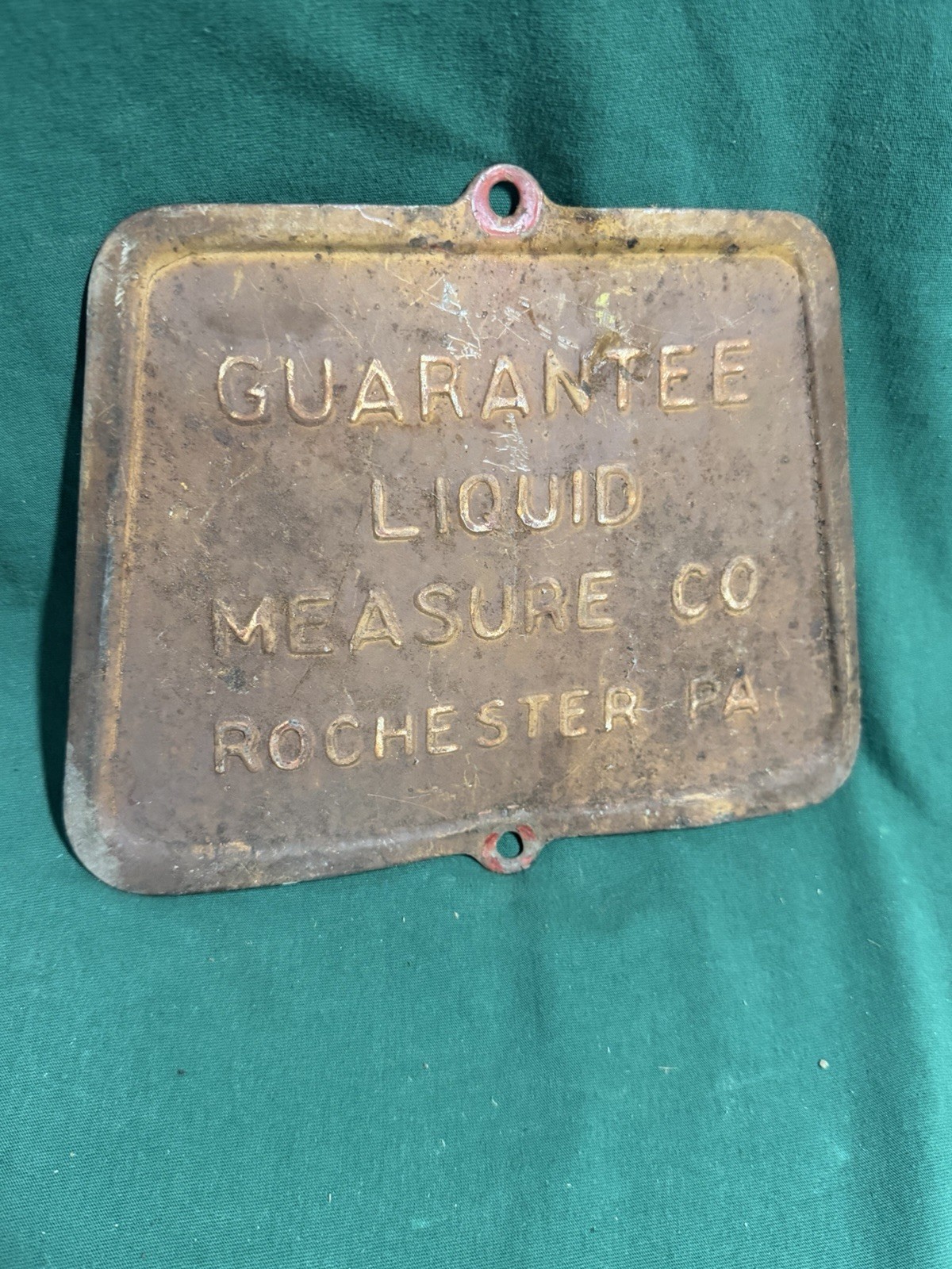 antique cast-iron access door or nameplate from a Guarantee Liquid Measure Co. antique cast-iron access door or nameplate from a Guarantee Liquid Measure Co.