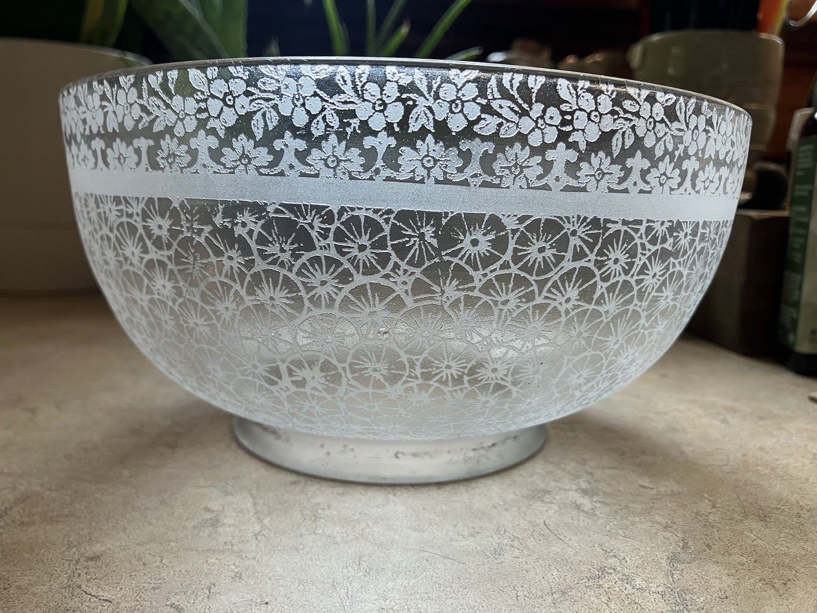 Beautiful Antique Ornate Floral Deep Etched Gas Oil Victorian Glass Shade Beautiful Antique Ornate Floral Deep Etched Gas Oil Victorian Glass Shade