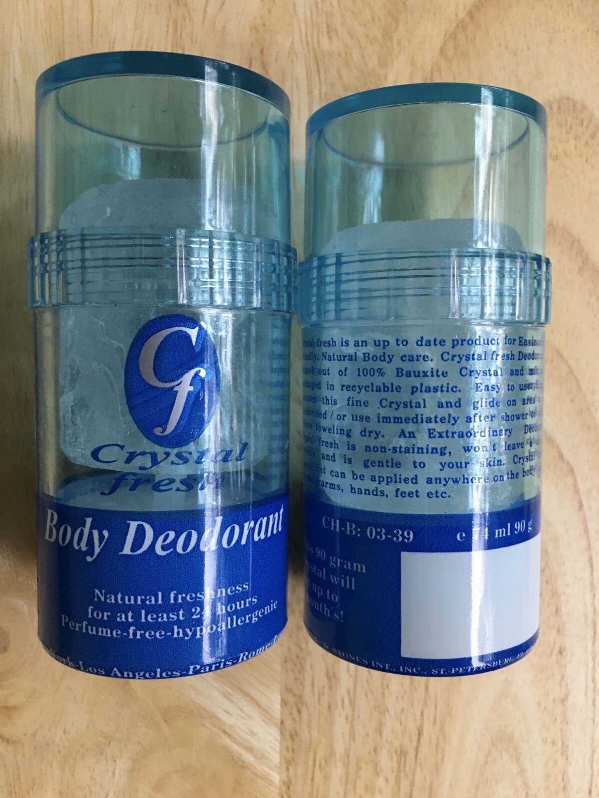 2 X 90 Grams ALUM STONE Deodorant Push Up-NATURAL-WHOLE BODY-72 HOUR-USA SELLER