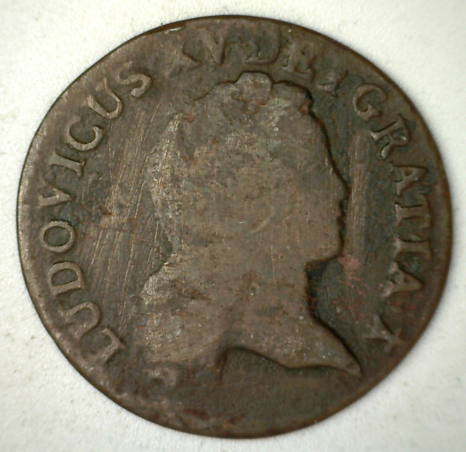 1720 AA 1/2 Sol France Early Copper & French Colonial Coin Worn and Circulated 1720 AA 1/2 Sol France Early Copper & French Colonial Coin Worn and Circulated