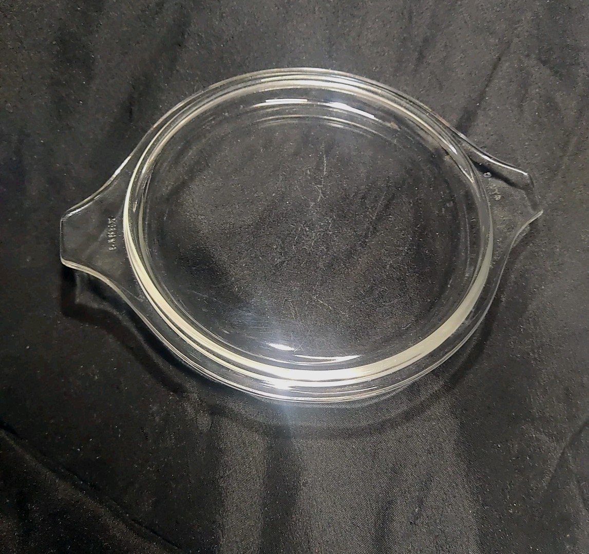 Vintage PYREX Lid 470-C (6) Replacement Lid Only Round Clear Glass Tab Handles