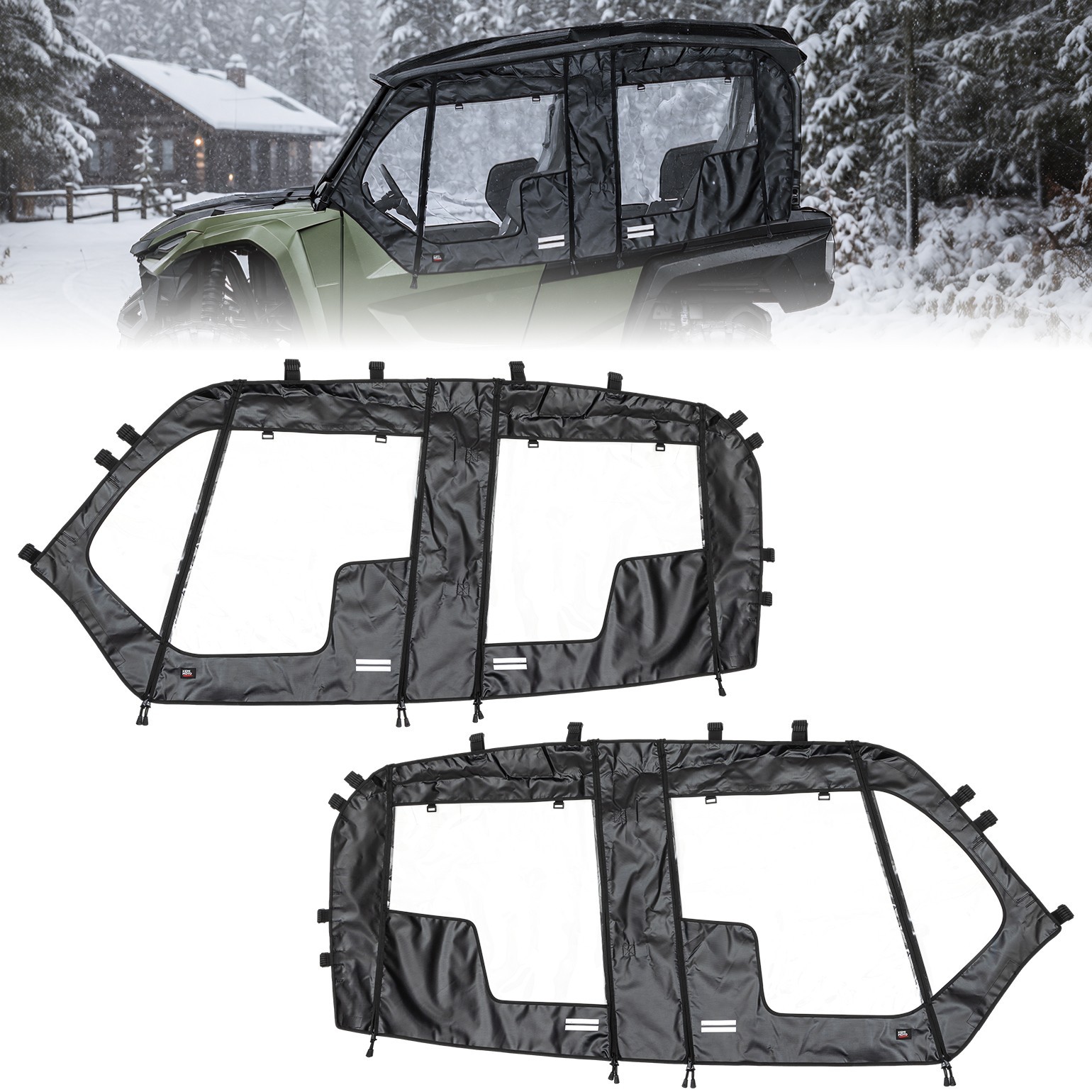 Soft Upper Doors Cab Enclosure for 2021-2026 Yamaha Wolverine RMAX4 1000/ X4 850