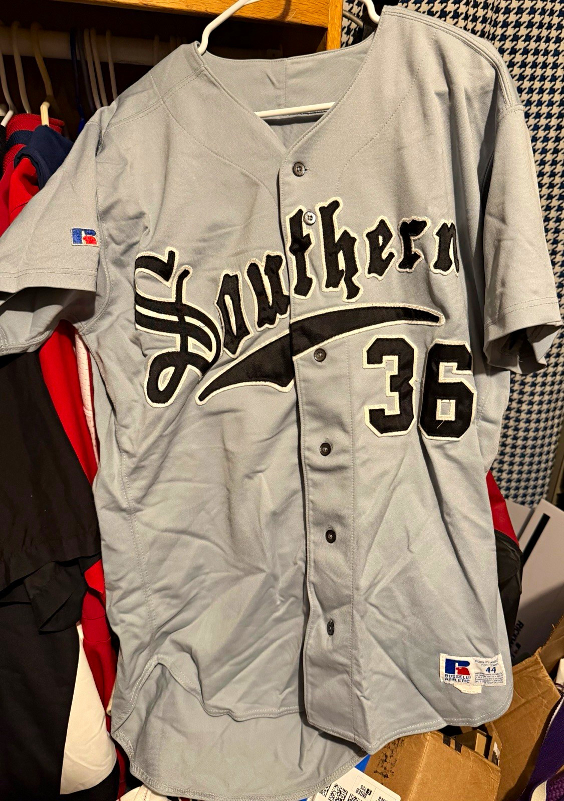 Vintage Birmingham Southern Game Used Baseball Jersey #36 Size 44
