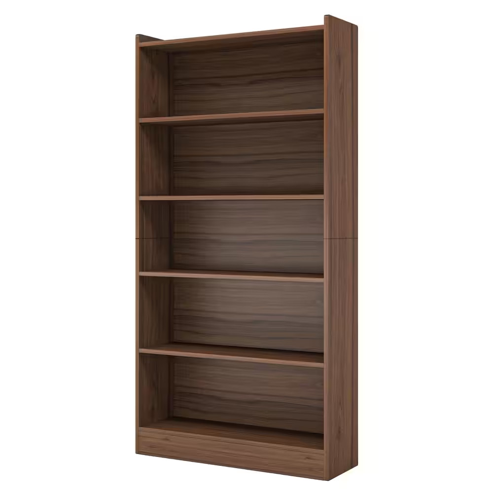 Eulas 72 In. Tall Brown Wood 6-Shelf Standard Bookcase, 6-Tiers of Display Shelv Eulas 72 In. Tall Brown Wood 6-Shelf Standard Bookcase, 6-Tiers of Display Shelv