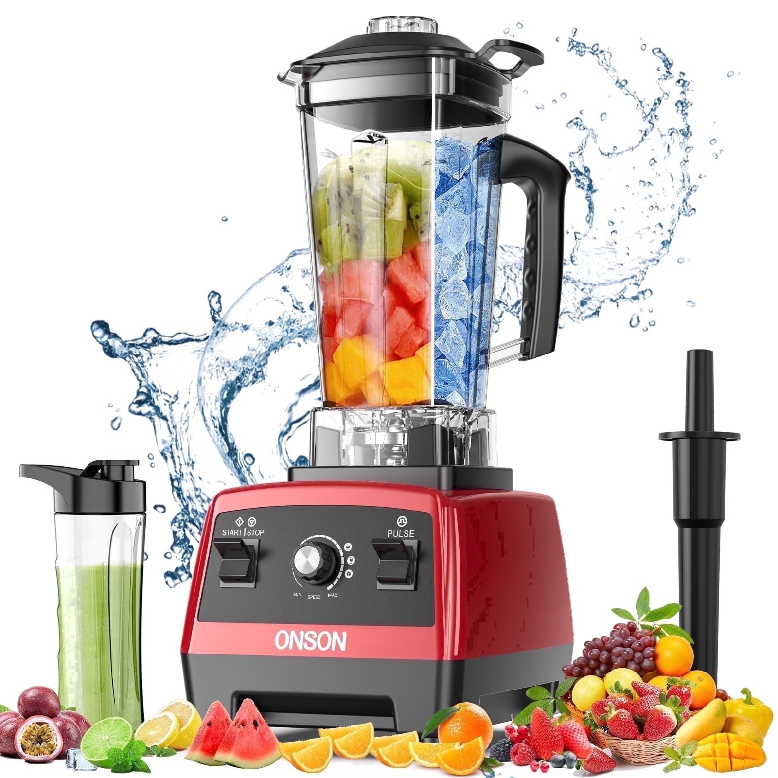 ONSON 1800W High-Speed Smoothie Blender 70 Oz BPA-Free Jar Ice Crusher
