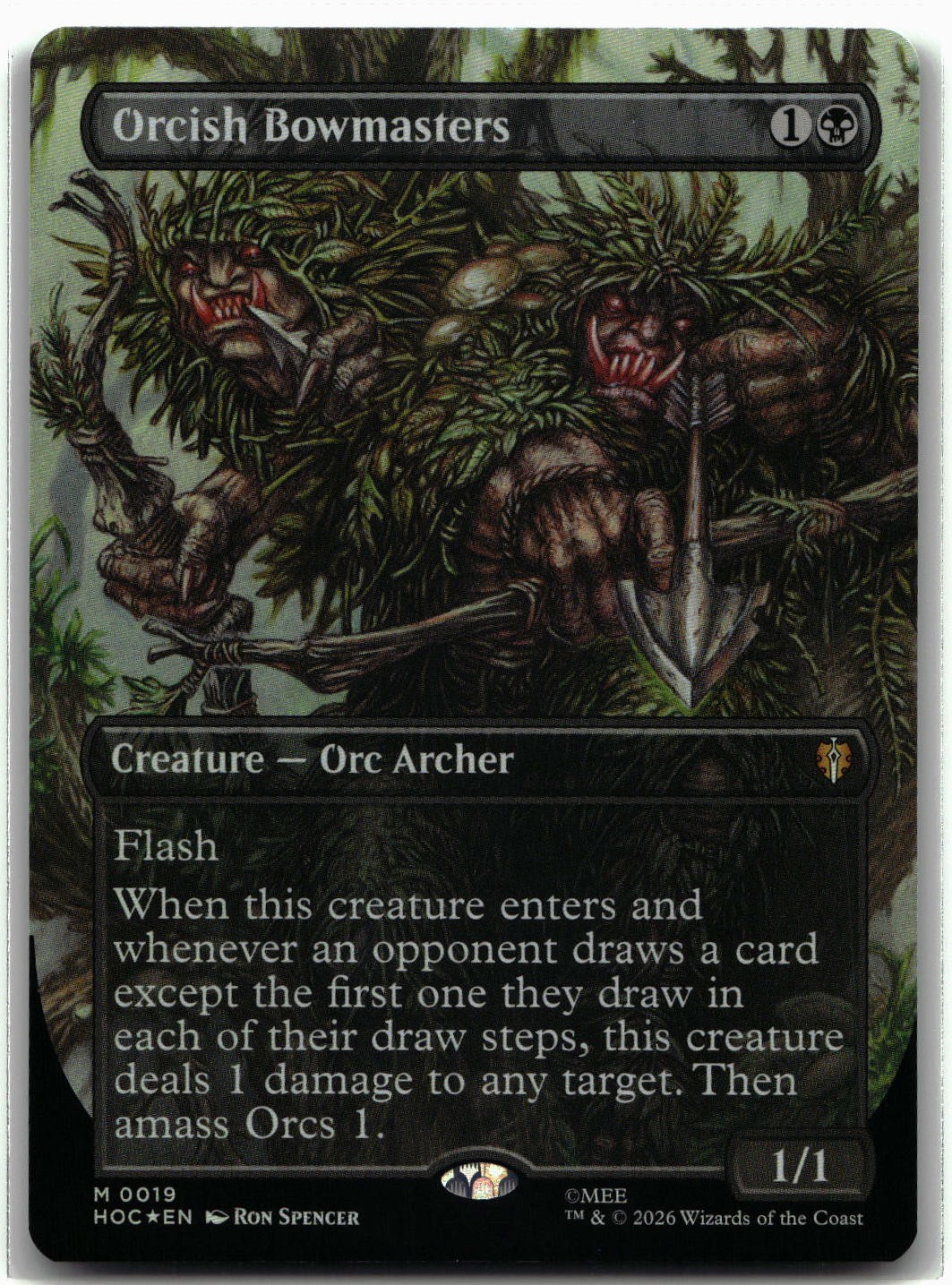 Orcish Bowmasters Borderless MTG M Foil 19 The Hobbit: Eternal Legal HOC NM Orcish Bowmasters Borderless MTG M Foil 19 The Hobbit: Eternal Legal HOC NM