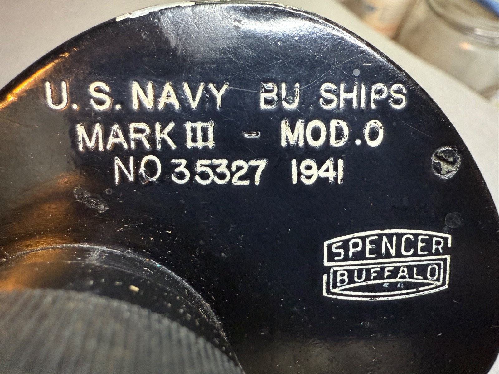 Vintage 1941 WWII U.S. Navy Bu Ships Mark III 7x50 No35327 Binoculars by Spencer Vintage 1941 WWII U.S. Navy Bu Ships Mark III 7x50 No35327 Binoculars by Spencer