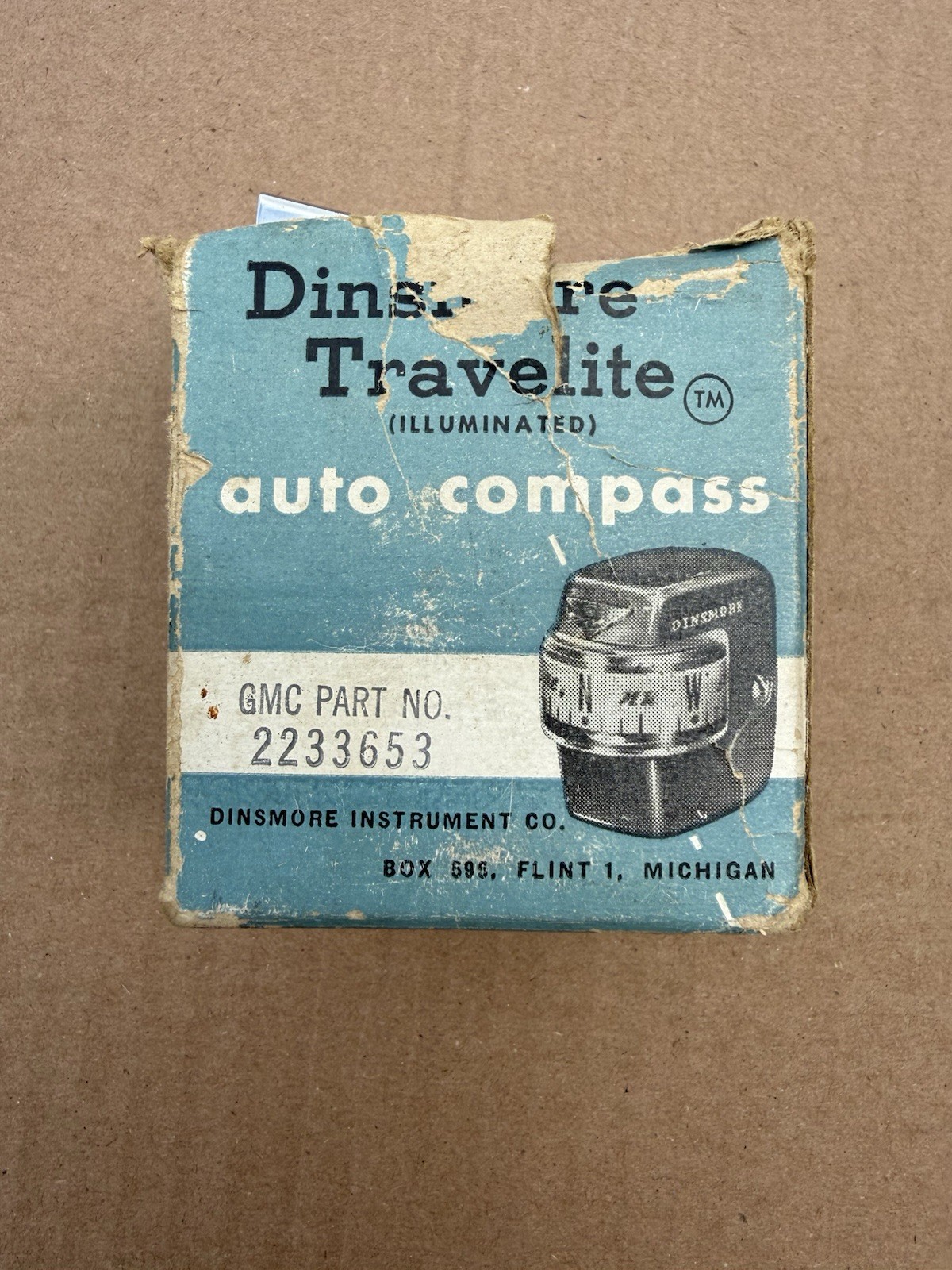 1957 -1960’s Dinsmore Auto Travelite Illuminated Compass Flint MI Vintage 1957 -1960’s Dinsmore Auto Travelite Illuminated Compass Flint MI Vintage