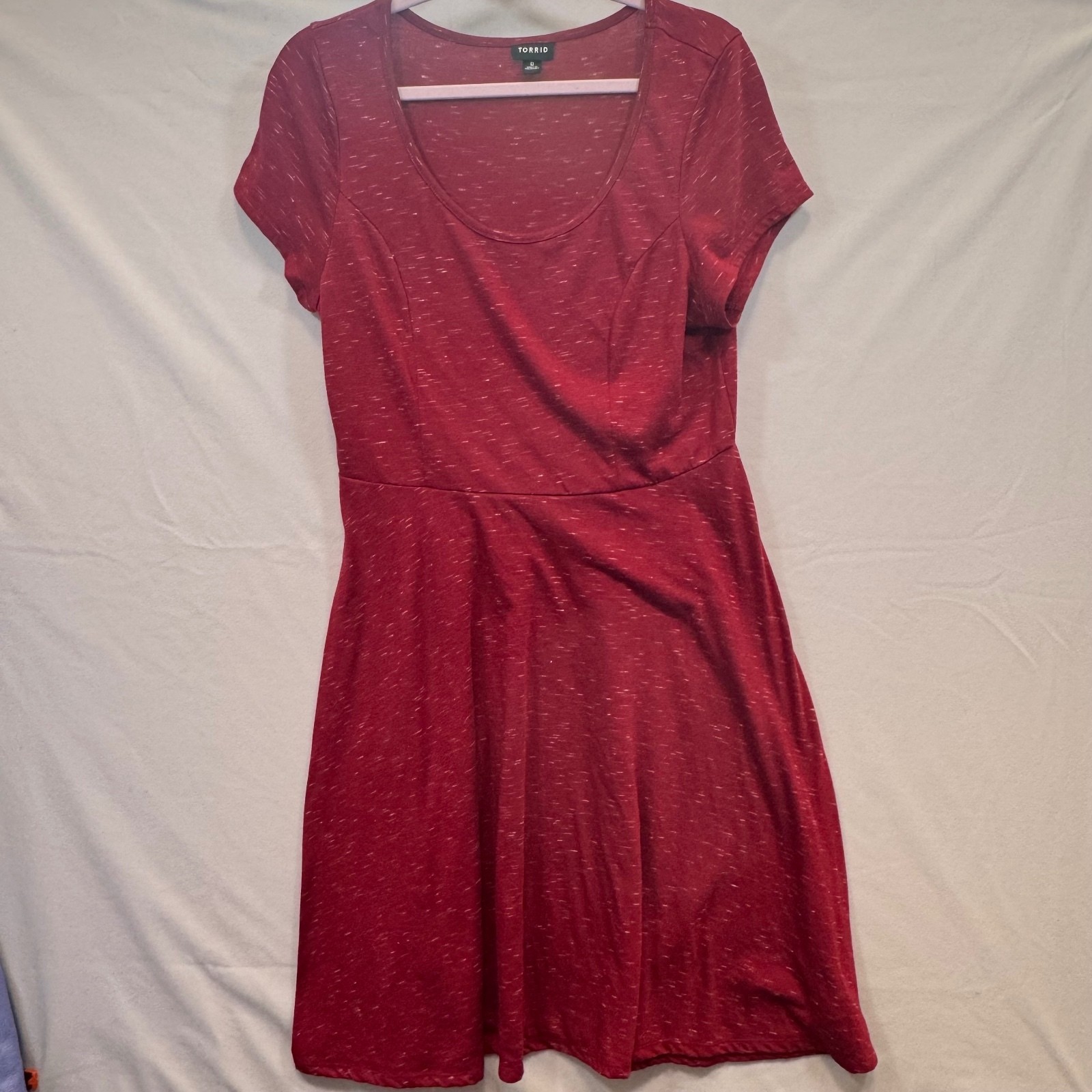 Torrid Red Short Sleeve A-Line Dress Size 0 Torrid Red Short Sleeve A-Line Dress Size 0