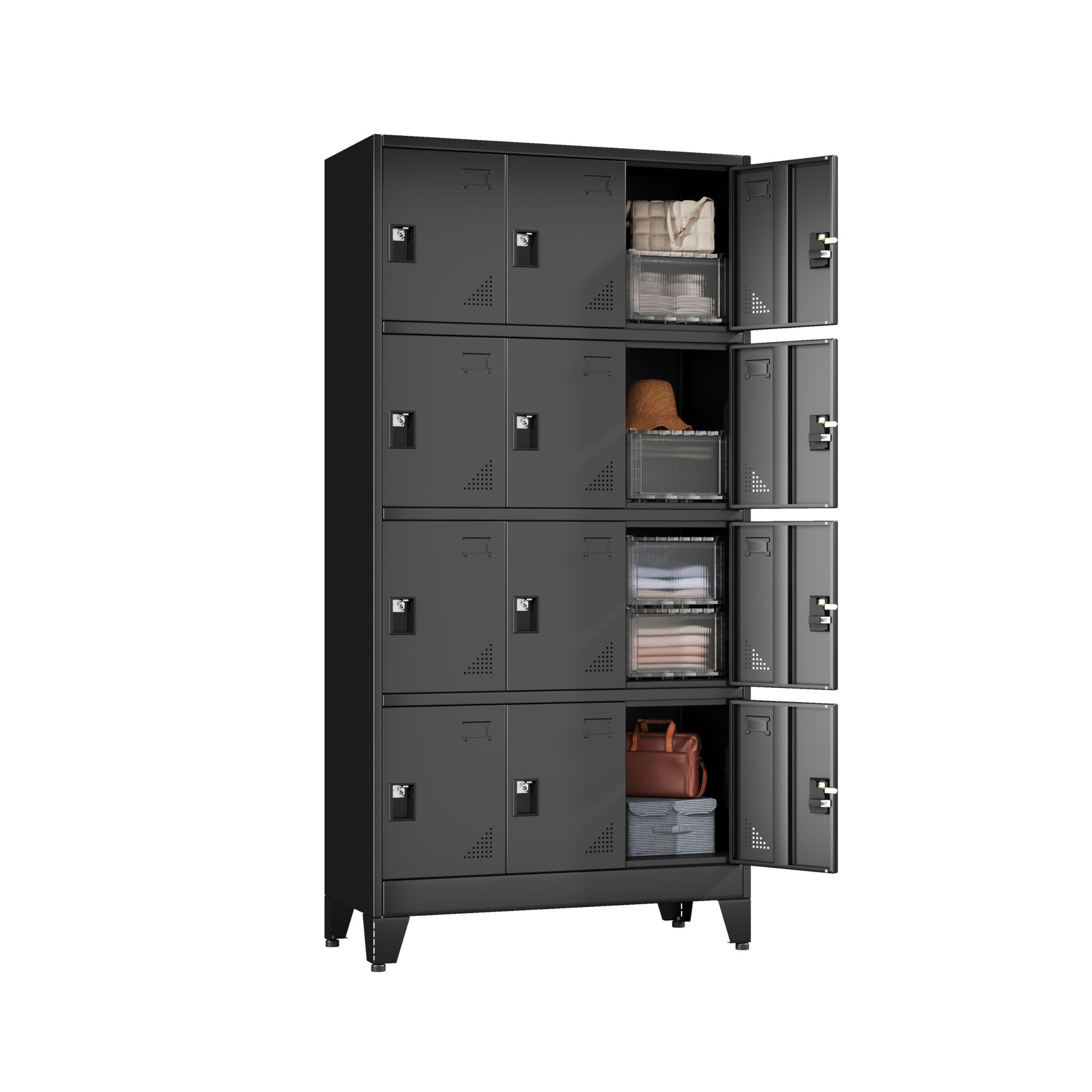 erosoei Metal Lockers for Employees, 12 Doors Metal Storage Locker | with Car... erosoei Metal Lockers for Employees, 12 Doors Metal Storage Locker | with Car...