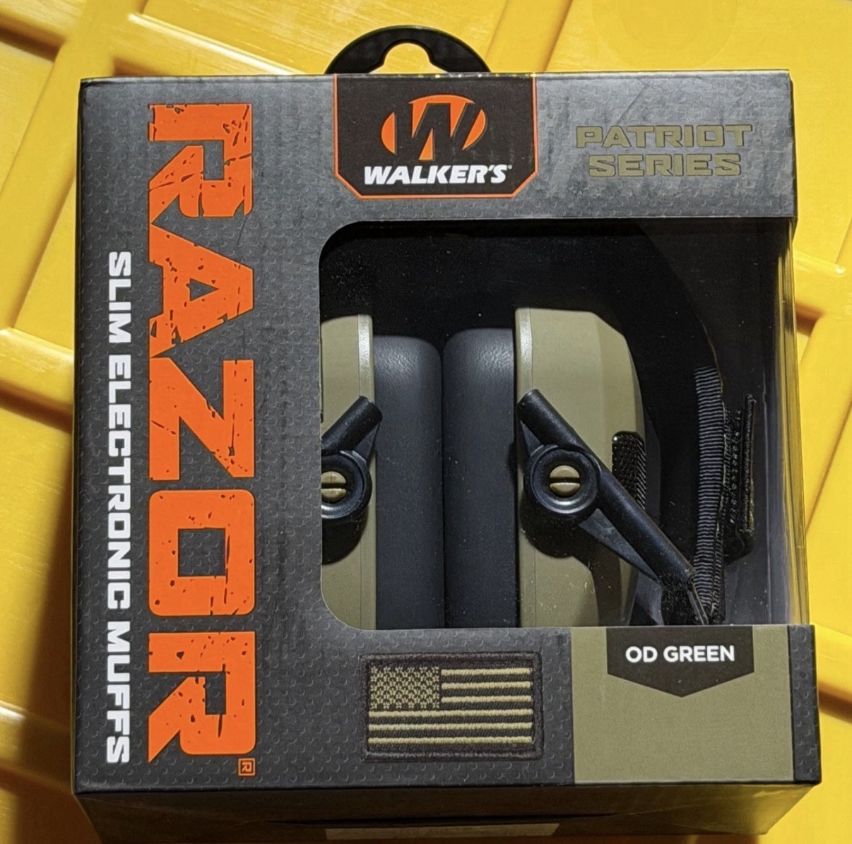 Walkers Razor Slim Electronic Muffs OD Green Patriot Series BRAND NEW Walkers Razor Slim Electronic Muffs OD Green Patriot Series BRAND NEW