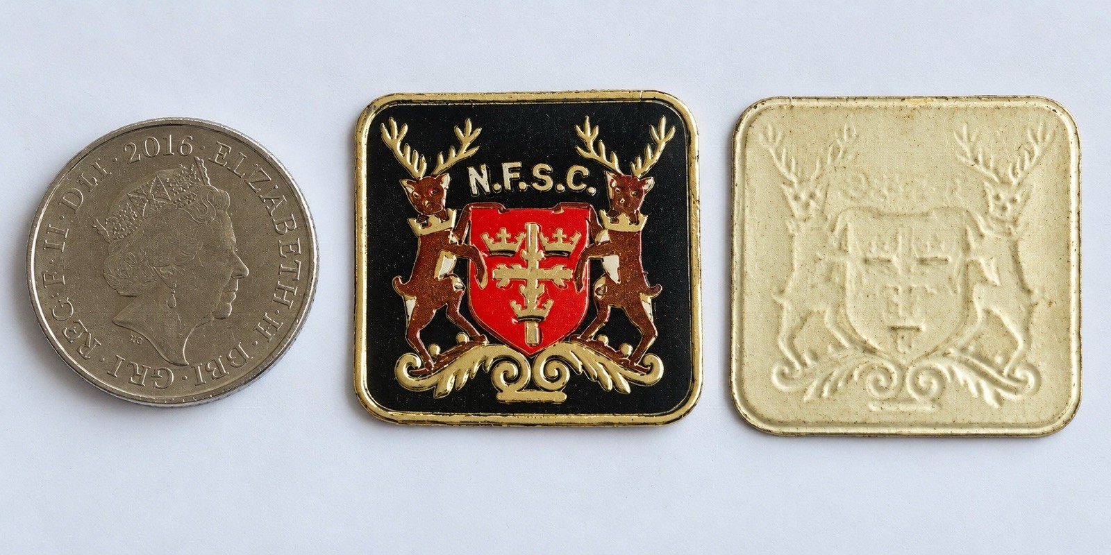 Vintage Nottingham Forest Supporters Club NFSC Crest Badge Flat Back Emblem Vintage Nottingham Forest Supporters Club NFSC Crest Badge Flat Back Emblem
