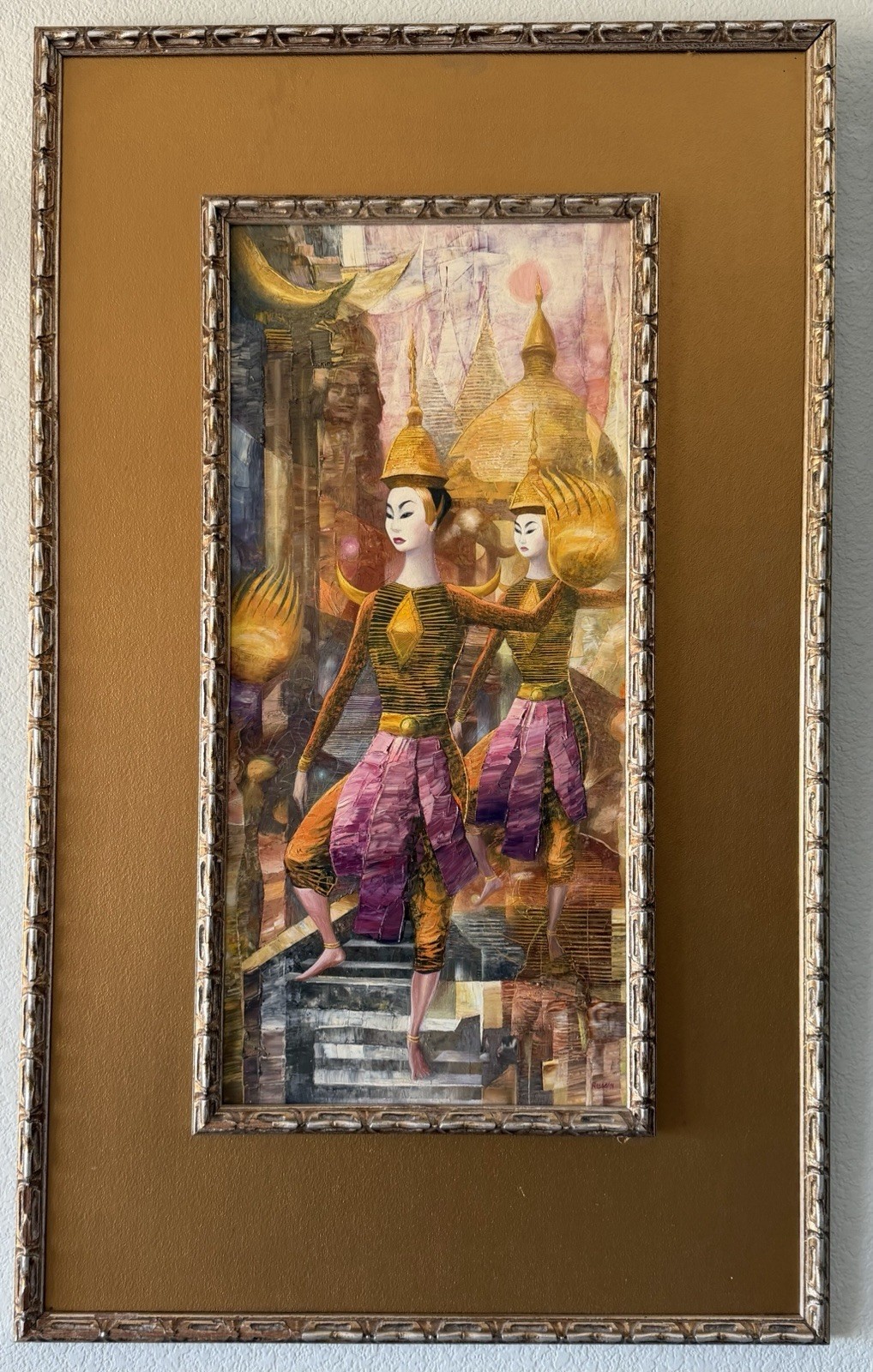 George Russin (American, 1910-2020) “Siamese Dancers” Original Painting 1970’s