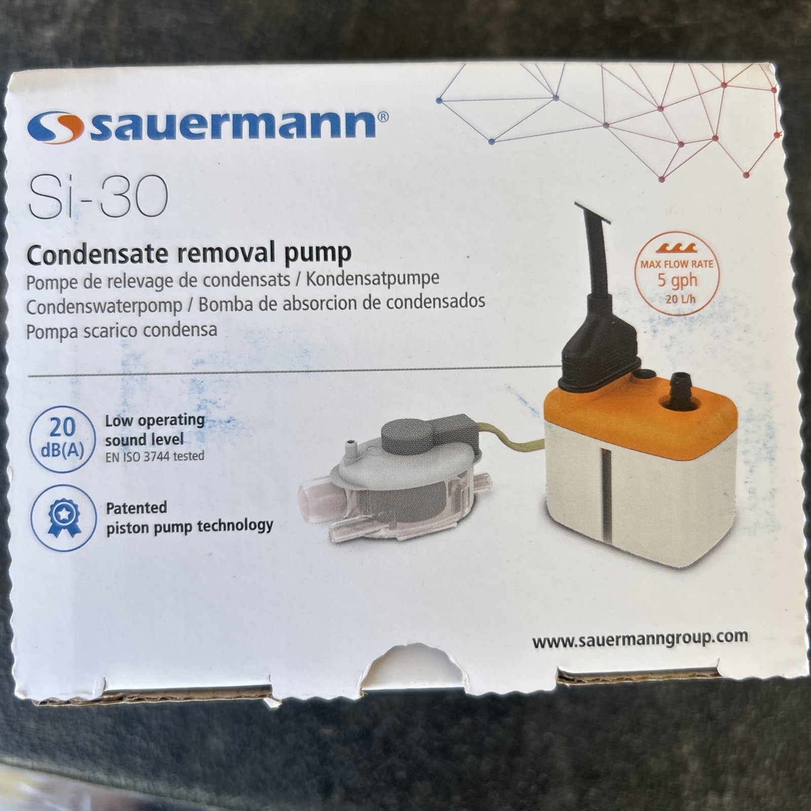 Sauermann Si-30 Condensate Removal Pump 230V 50/60Hz SI3000MIUS23 Sauermann Si-30 Condensate Removal Pump 230V 50/60Hz SI3000MIUS23