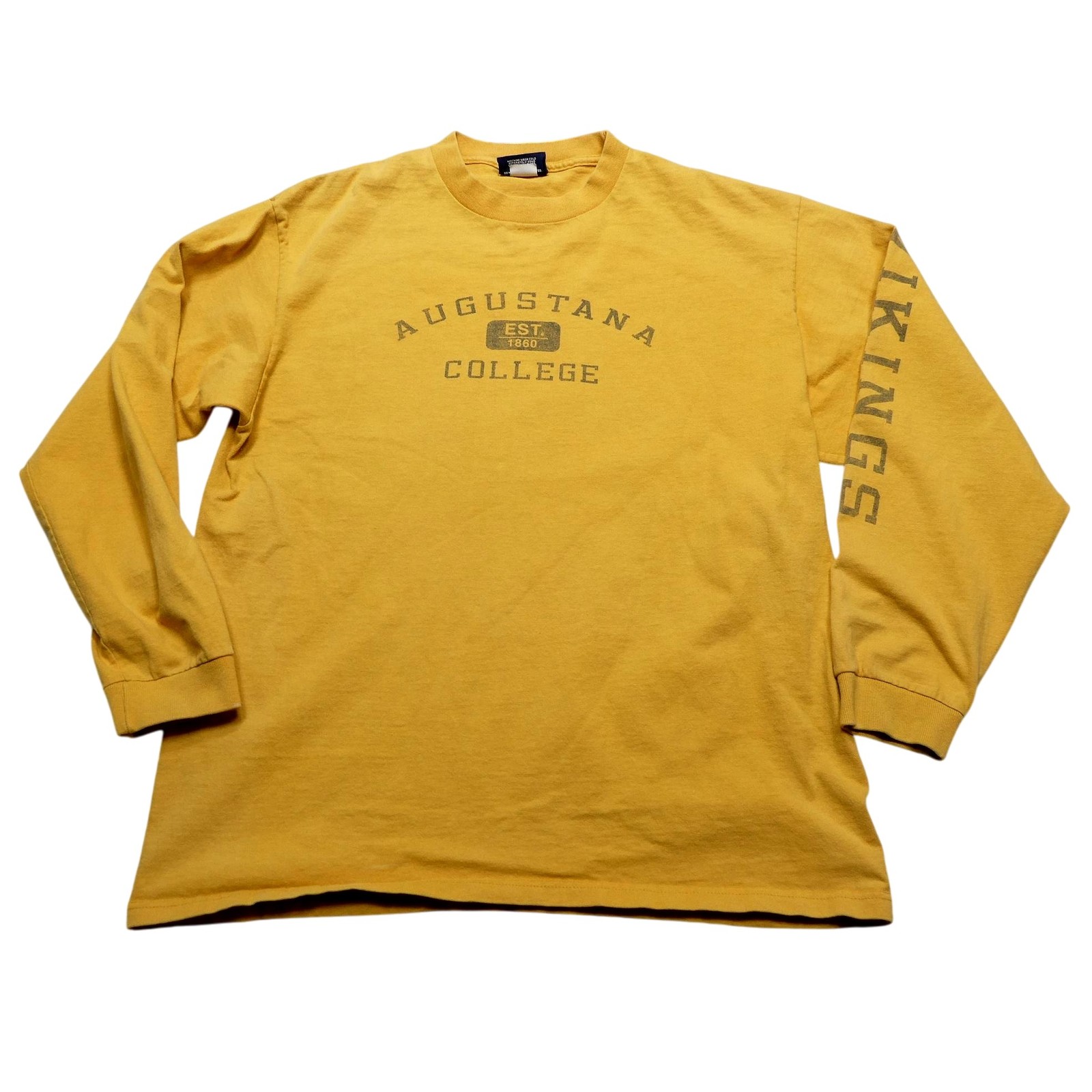 Vintage Augustana Vikings Shirt Mens Large Yellow Long Sleeve NCAA College 90s