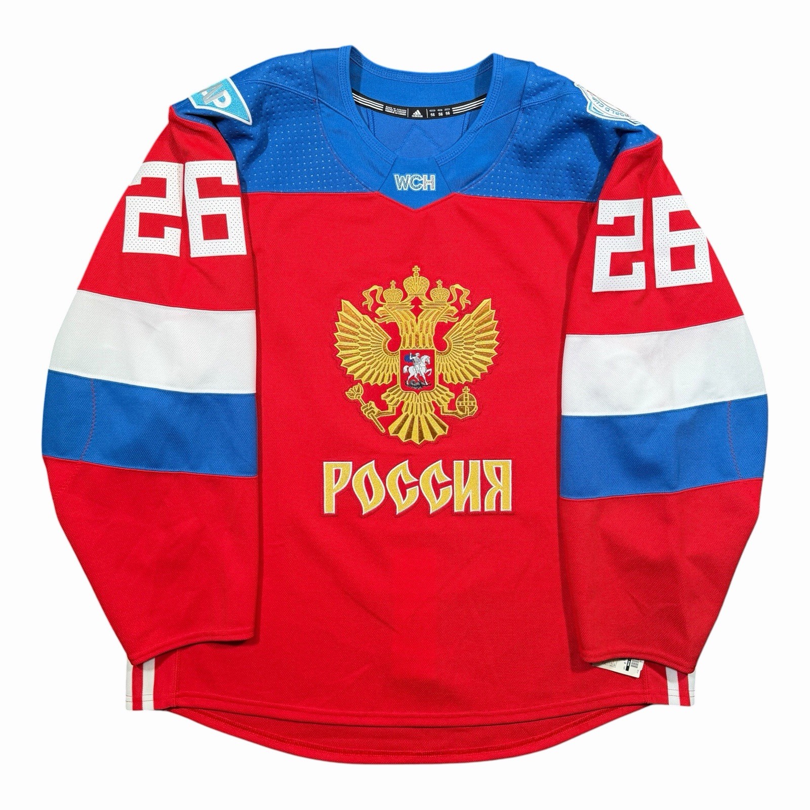 Slava Voynov Team Russia 2016 WCOH Authentic Adidas MIC Jersey - 56/XXL