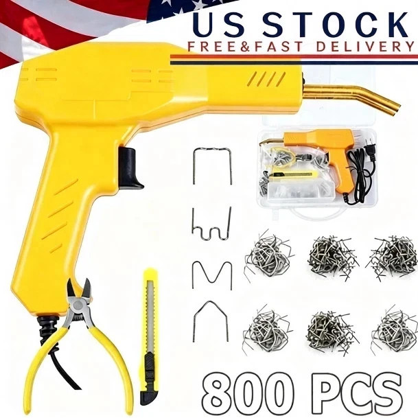 Plastic Welder Kit Soldering Hot Stapler Bumper Repair Welding Gun 800 Staples Plastic Welder Kit Soldering Hot Stapler Bumper Repair Welding Gun 800 Staples