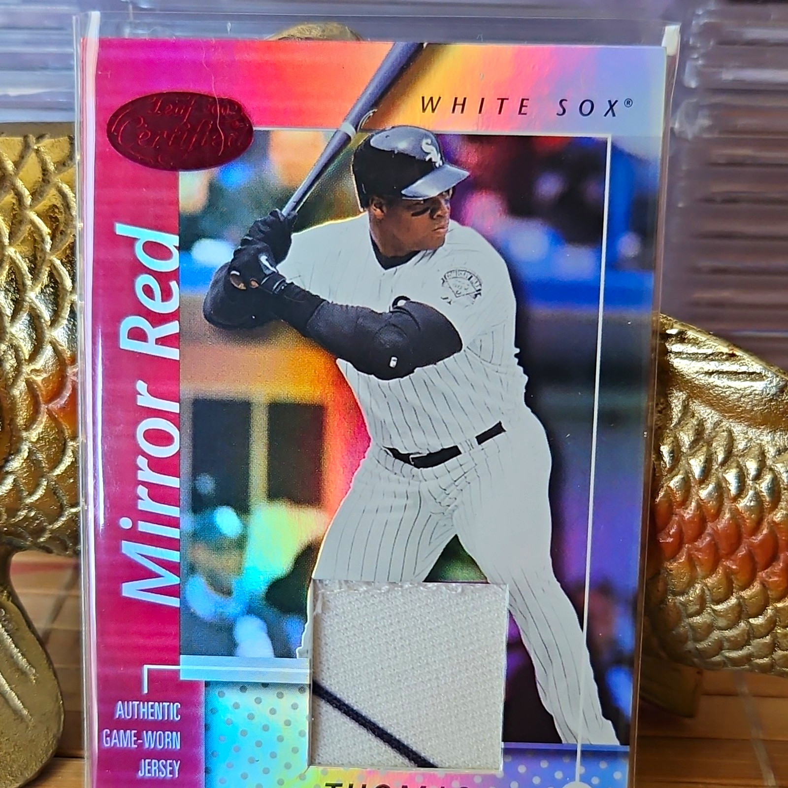 2002 Donruss Leaf Certified Frank Thomas Mirror Red Jersey /150 #108 White Sox 2002 Donruss Leaf Certified Frank Thomas Mirror Red Jersey /150 #108 White Sox
