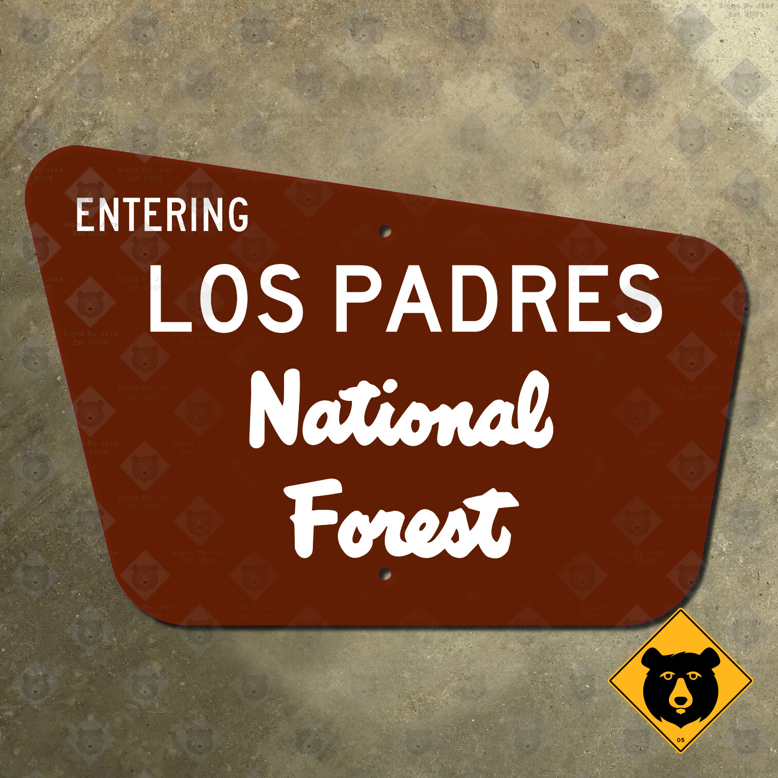 California Entering Los Padres National Forest sign Ventura Monterey SLO 21x14