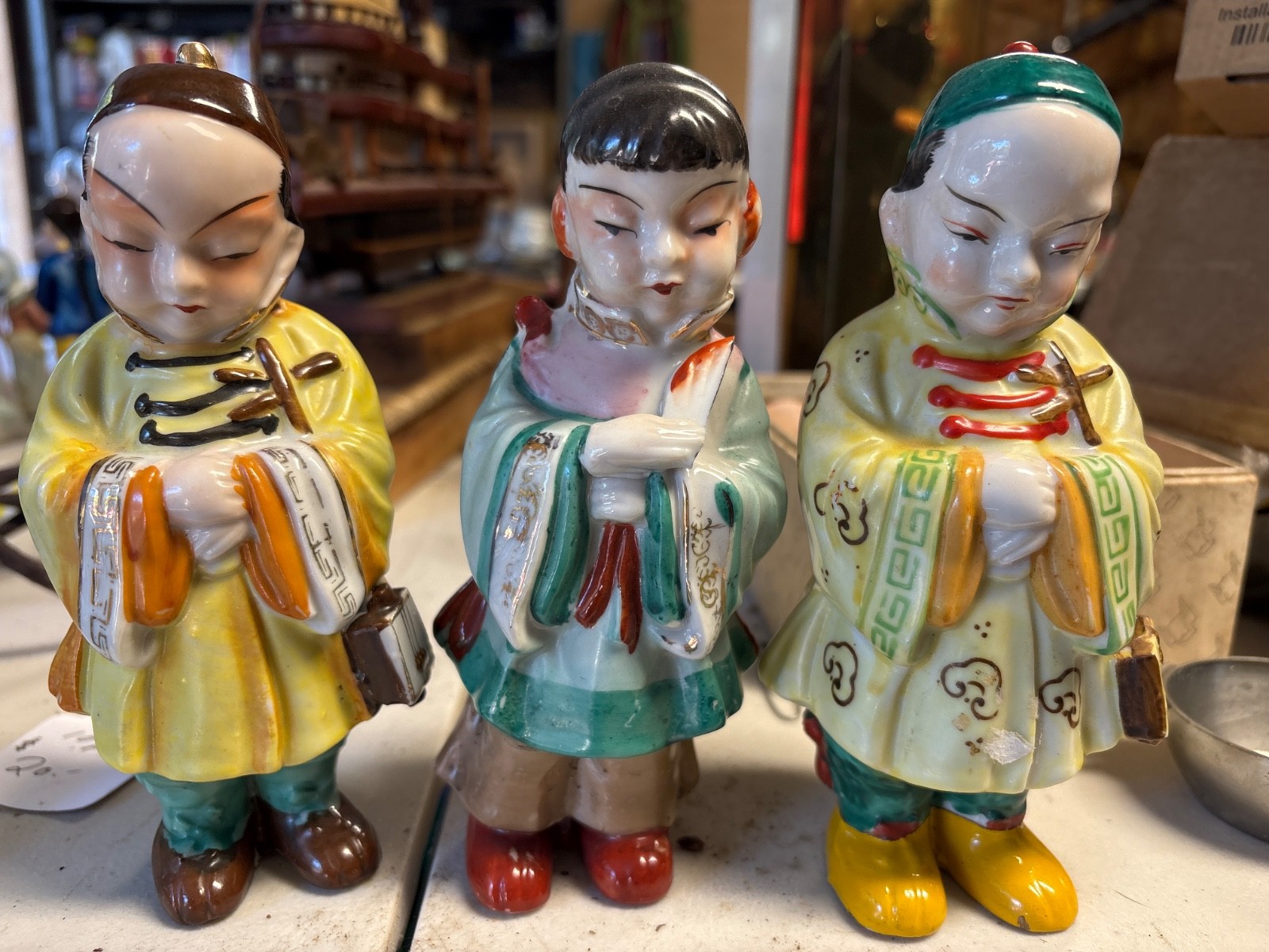 Vintage Occupied Japen 3pc Oriental Figurine Sculptures Vintage Occupied Japen 3pc Oriental Figurine Sculptures