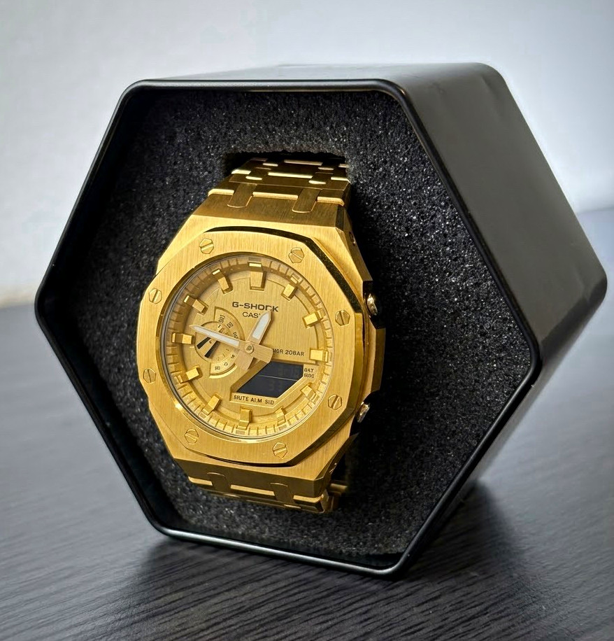 Casio G-Shock GA2100 All Gold Mod Custom AP Style Full Gold Watch