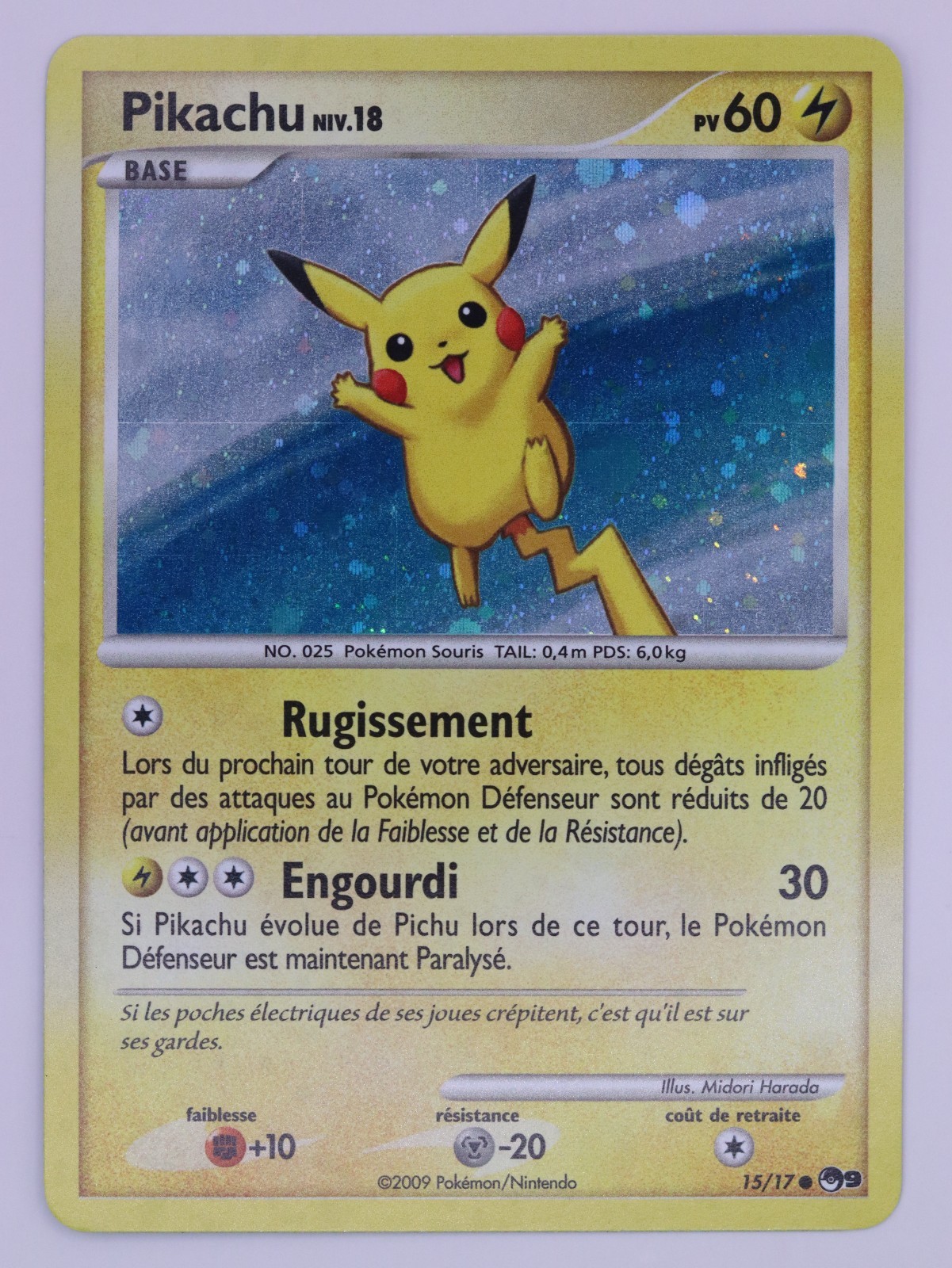 France Exclusive Pikachu 15/17 POP Series 9 Cosmo Holo Lightly Played LP France Exclusive Pikachu 15/17 POP Series 9 Cosmo Holo Lightly Played LP