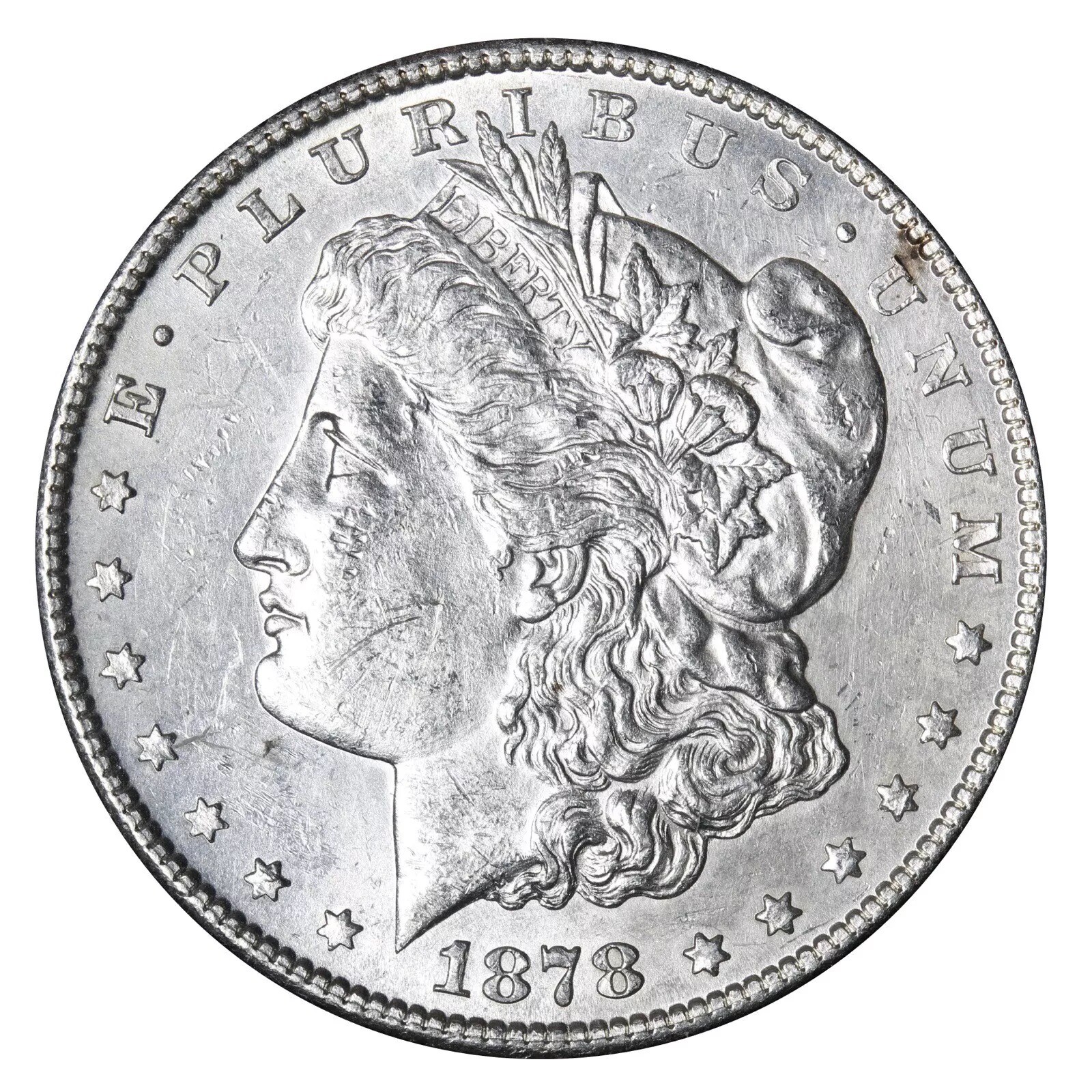 1878-S Brilliant AU/Uncirculated $1 Morgan US Silver Dollar 90% BU 