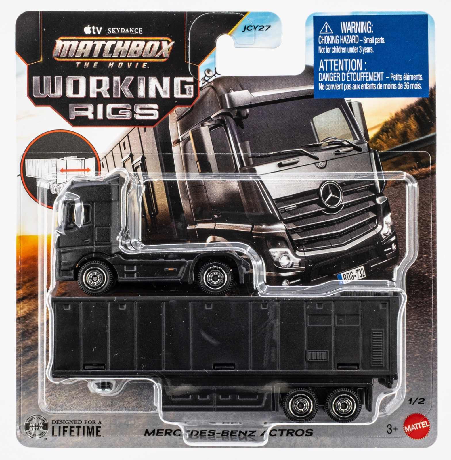 2026 Matchbox The Movie Working Rigs #1/2 Mercedes-Benz Actros MATTE BLACK | FSC