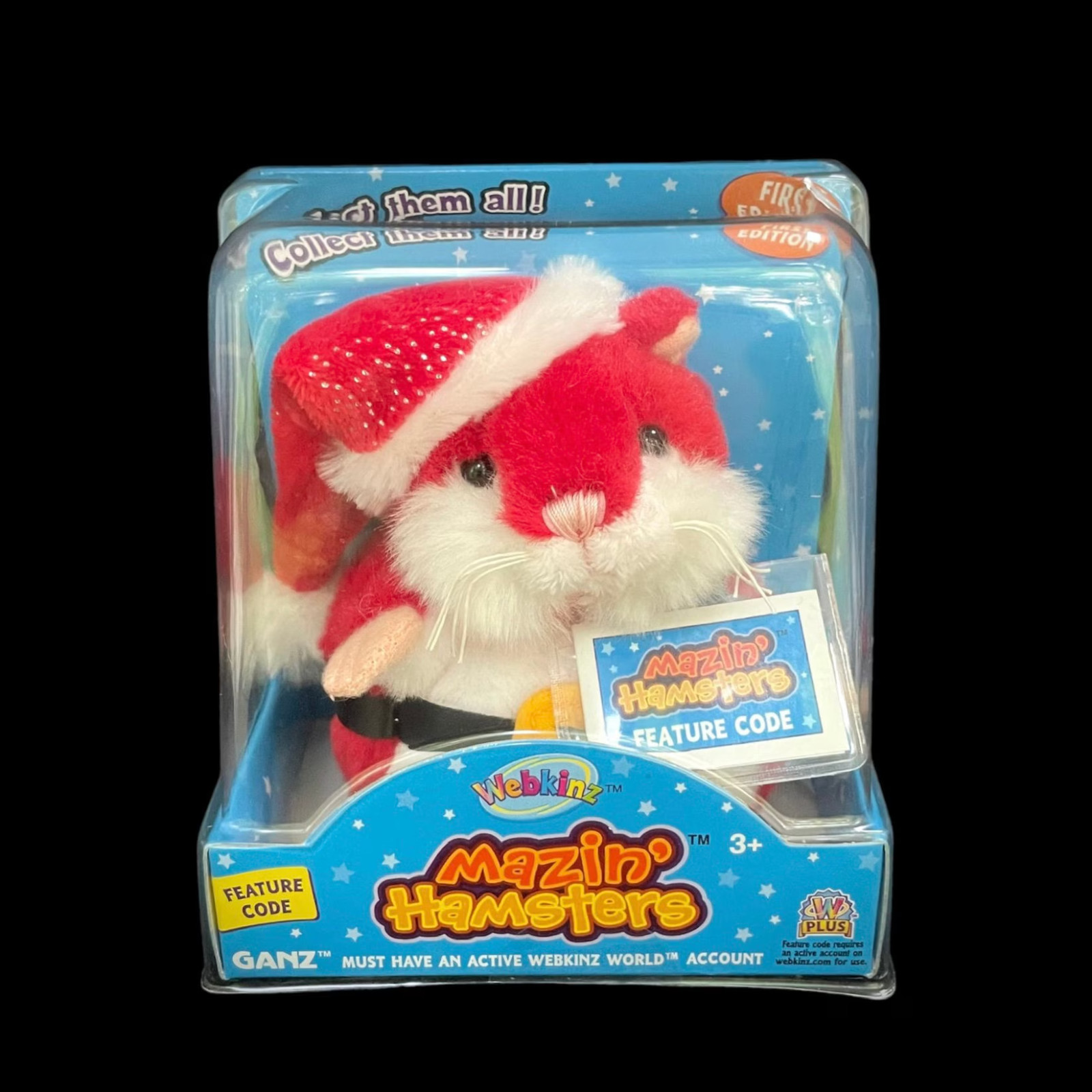 Webkinz Ganz Soft Plush Animal Mazin\' Hamsters Nick with Online Code Santa