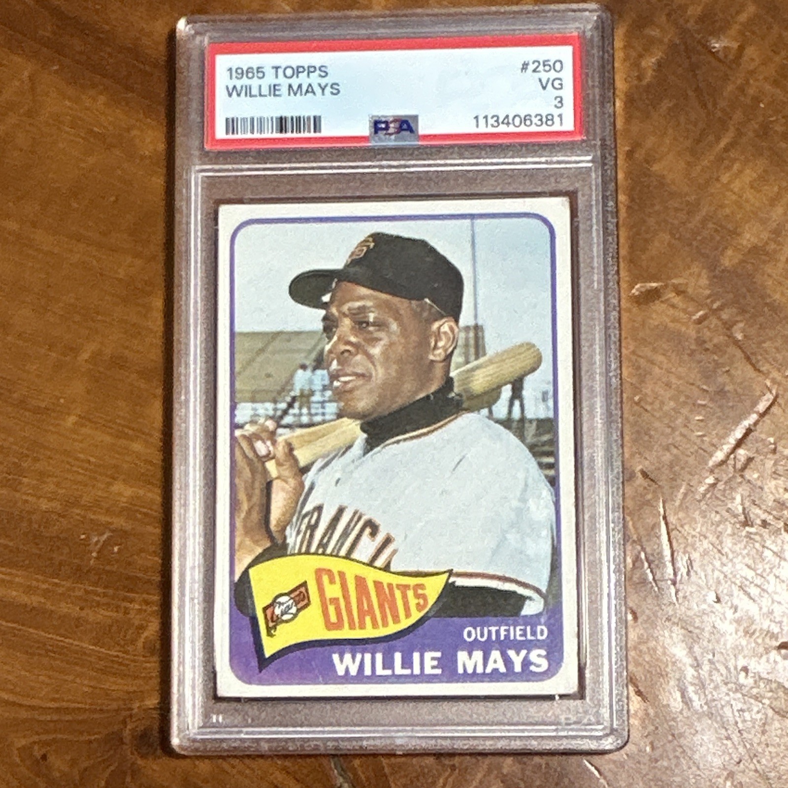 Topps 1965 Willie Mays #250 PSA 3 Graded Base Set San Francisco Giants Topps 1965 Willie Mays #250 PSA 3 Graded Base Set San Francisco Giants