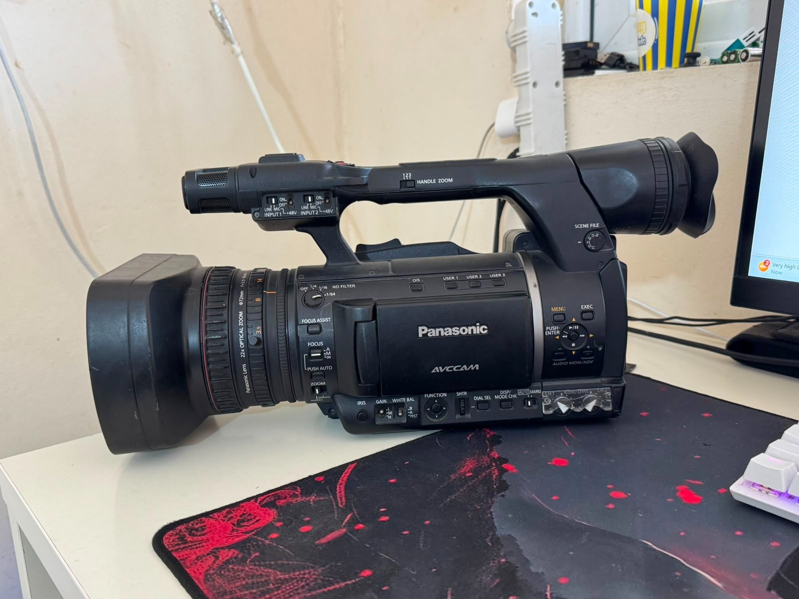 Panasonic AG-AC130AEN AVCCAM HD Camcorder 22x Zoom Untested AS-IS