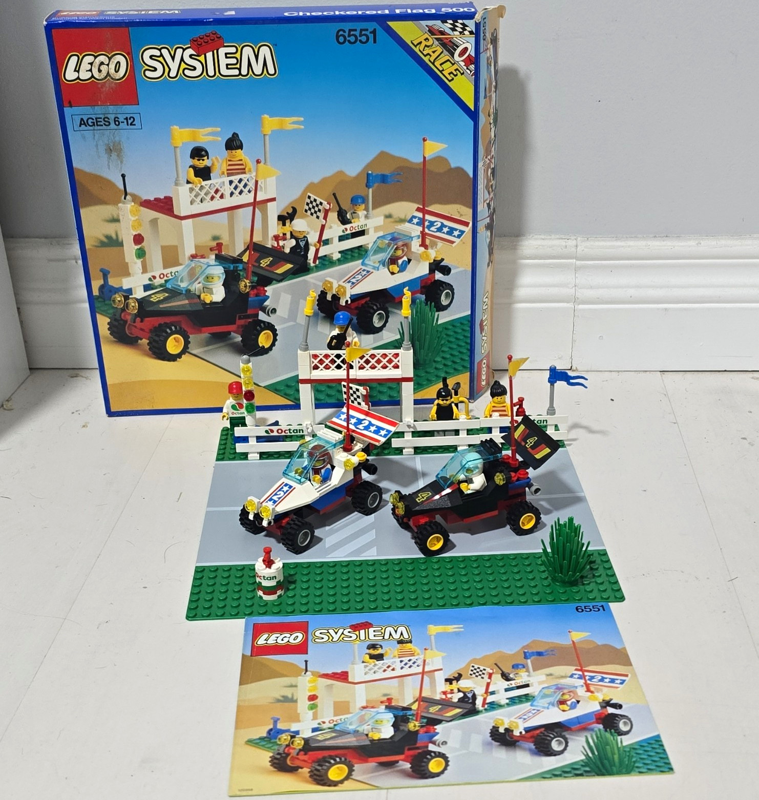 LEGO System 6551 Checkered Flag 500 Racing Complete Set w/ Box, Instructions LEGO System 6551 Checkered Flag 500 Racing Complete Set w/ Box, Instructions