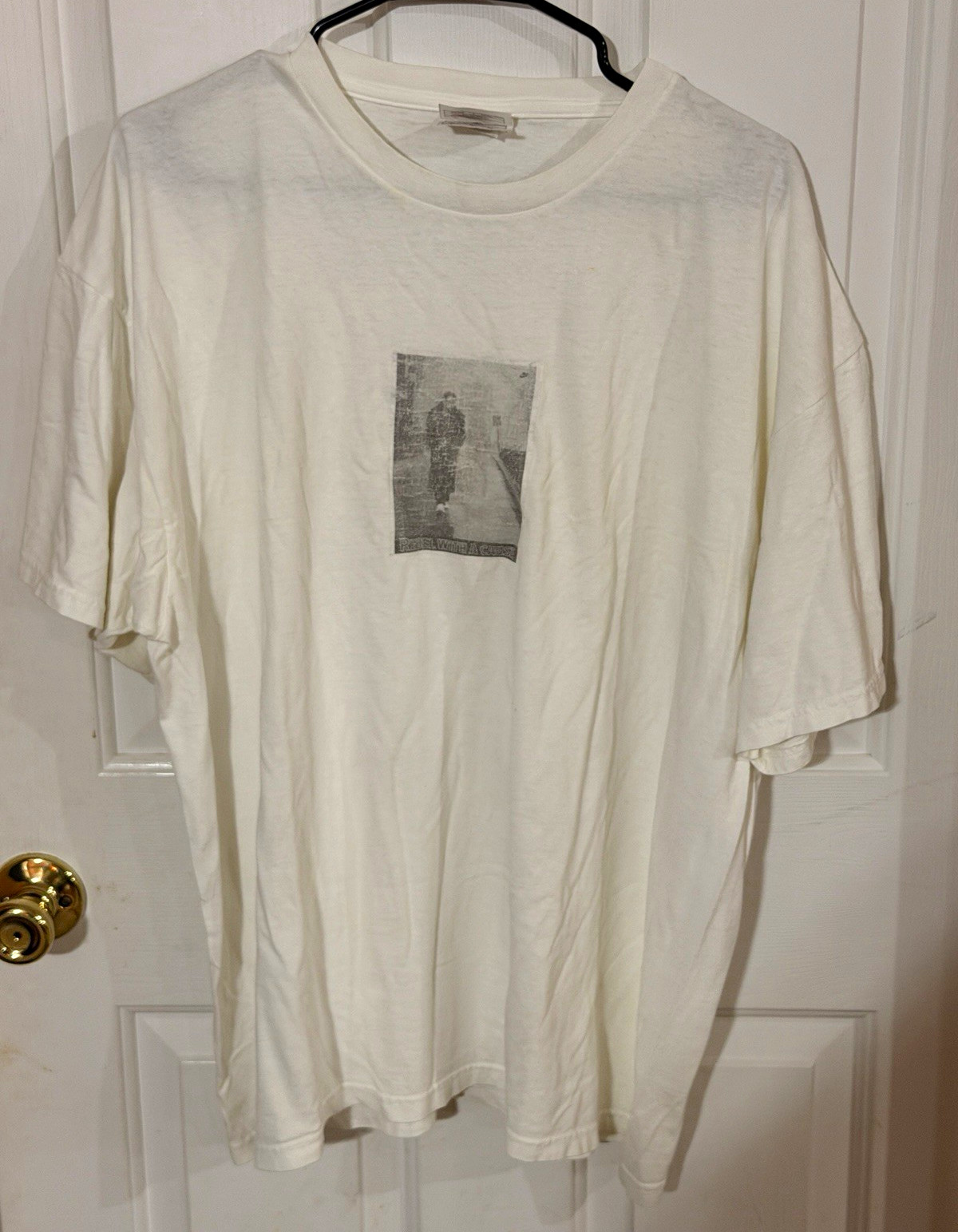 Vintage Nike Rebel With A Cause T Shirt XL White Rare Tennis Graphic Tee
