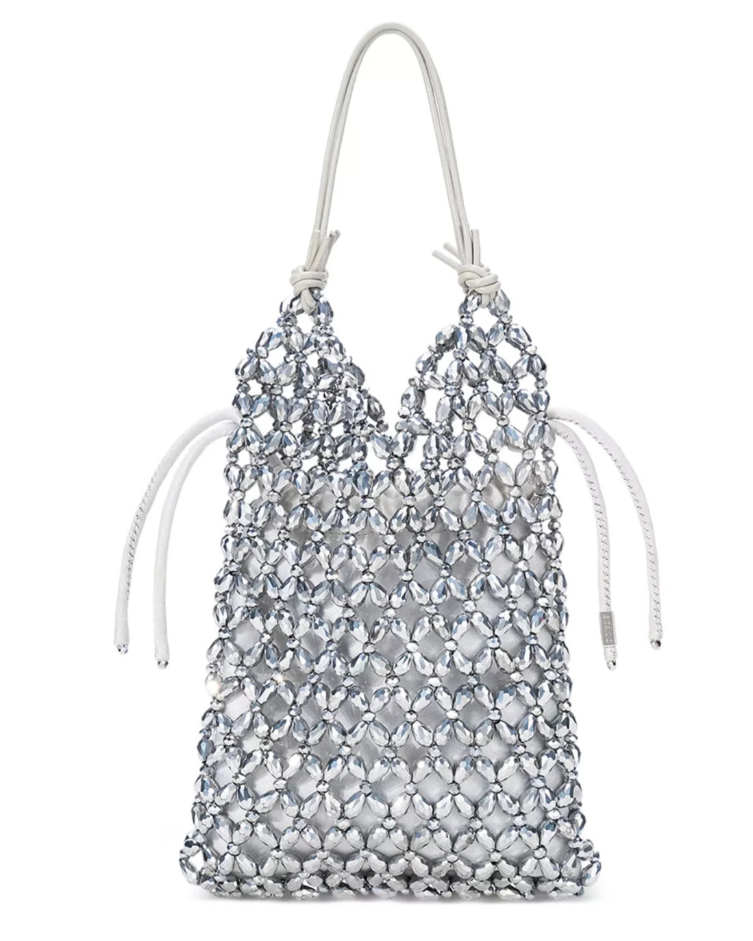$375. Staud Karla Small Beaded Top Handle Bag Silver $375. Staud Karla Small Beaded Top Handle Bag Silver