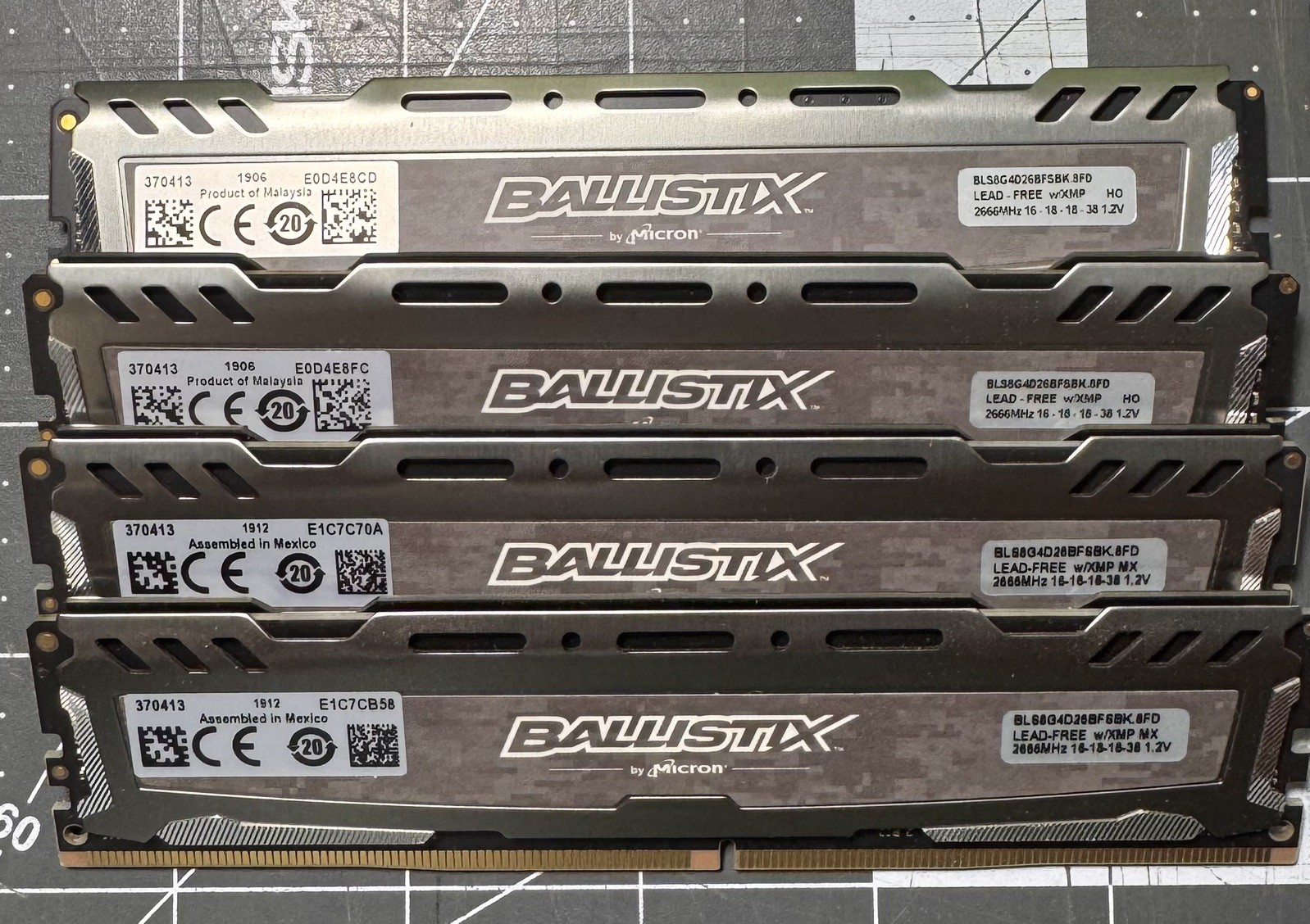 Crucial Ballistix 32GB Kit DDR4 2666 Memory 8GB x 4